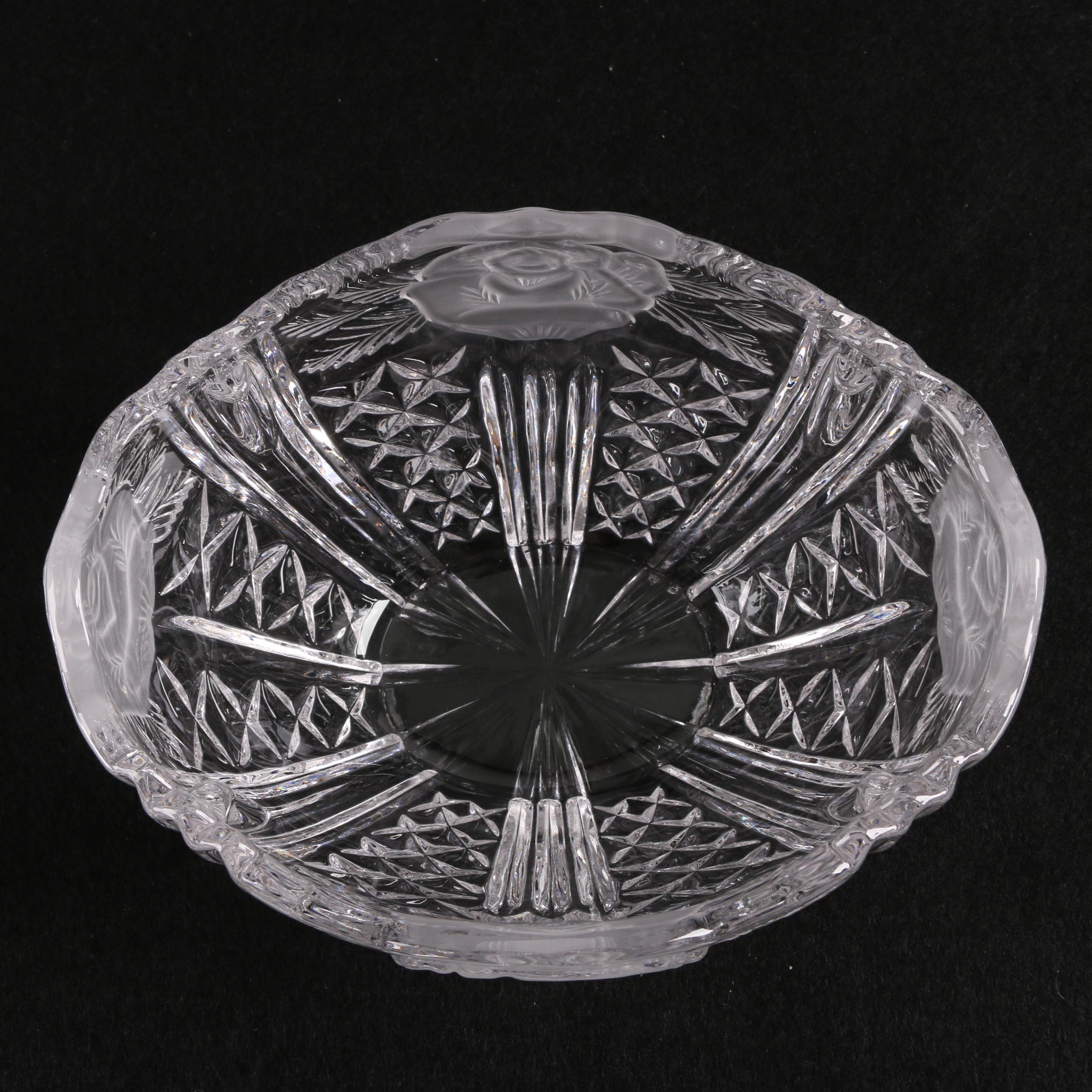 Floral and Figural Glass Tableware and Trinket Box