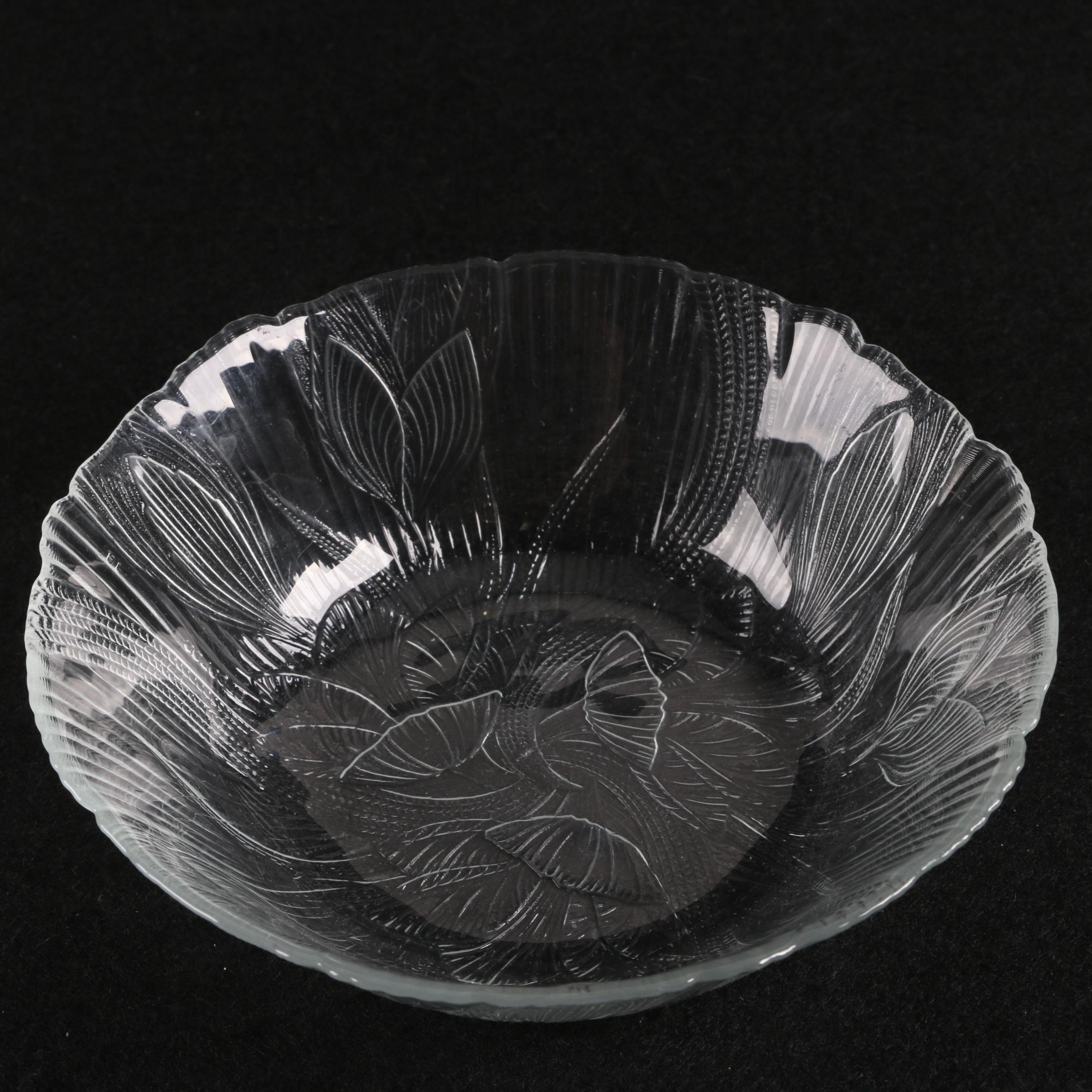 Floral and Figural Glass Tableware and Trinket Box