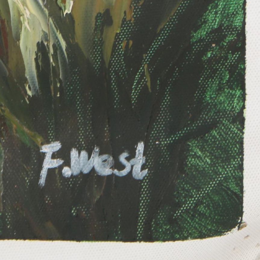 F. West Oil Painting of Garden Path