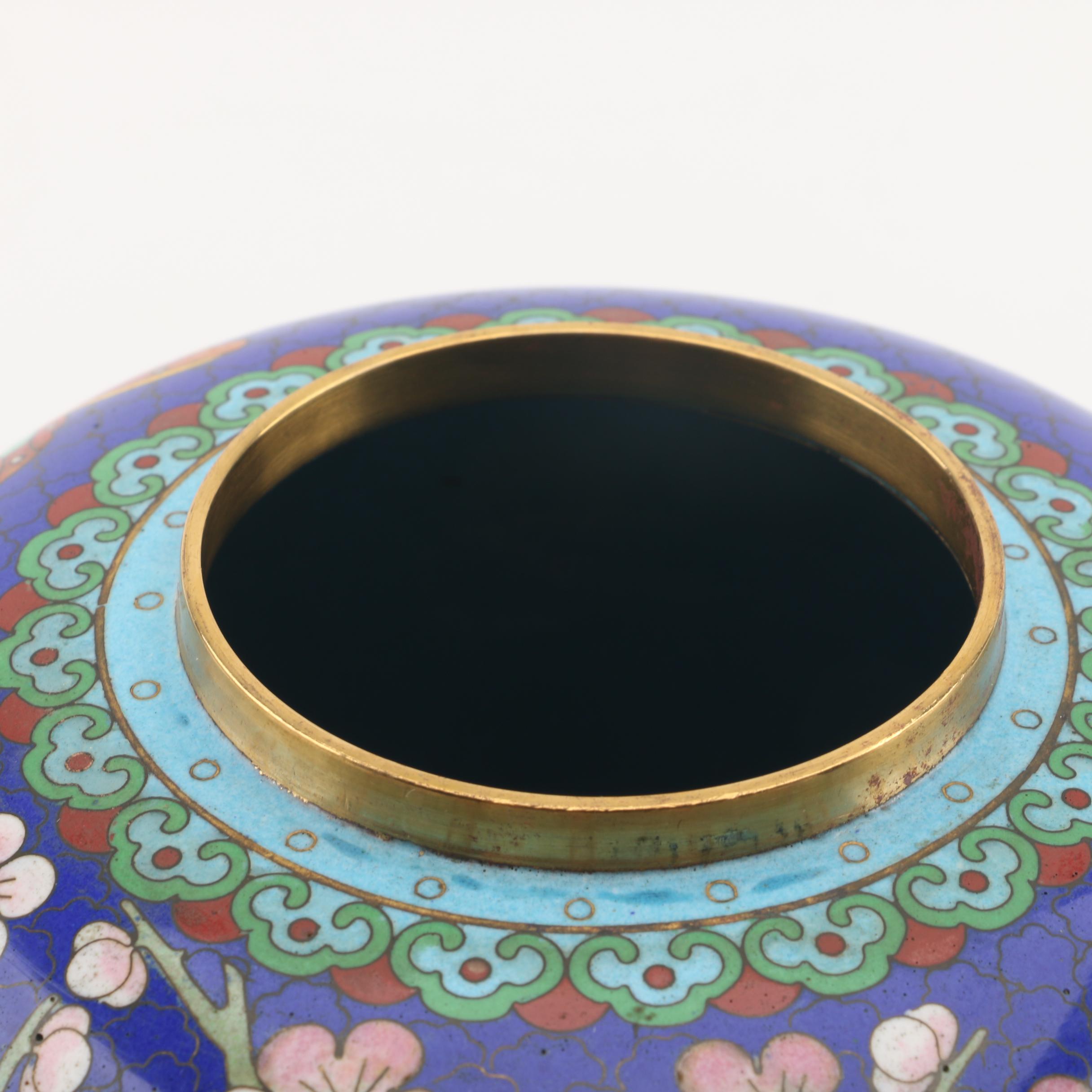 Chinese Plum Blossom Cloisonné Ginger Jar