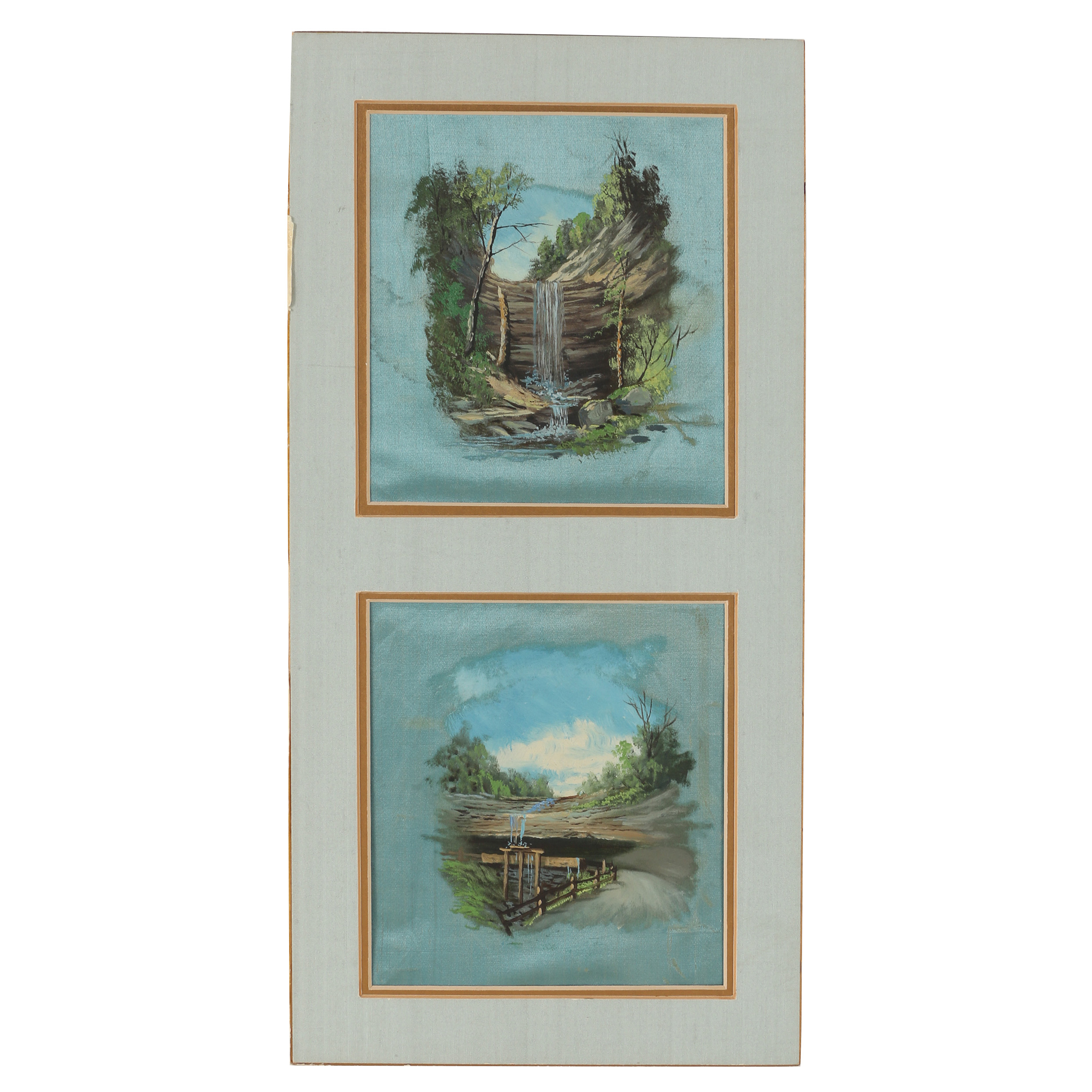 Late 20th Century Oil Paintings on Silk