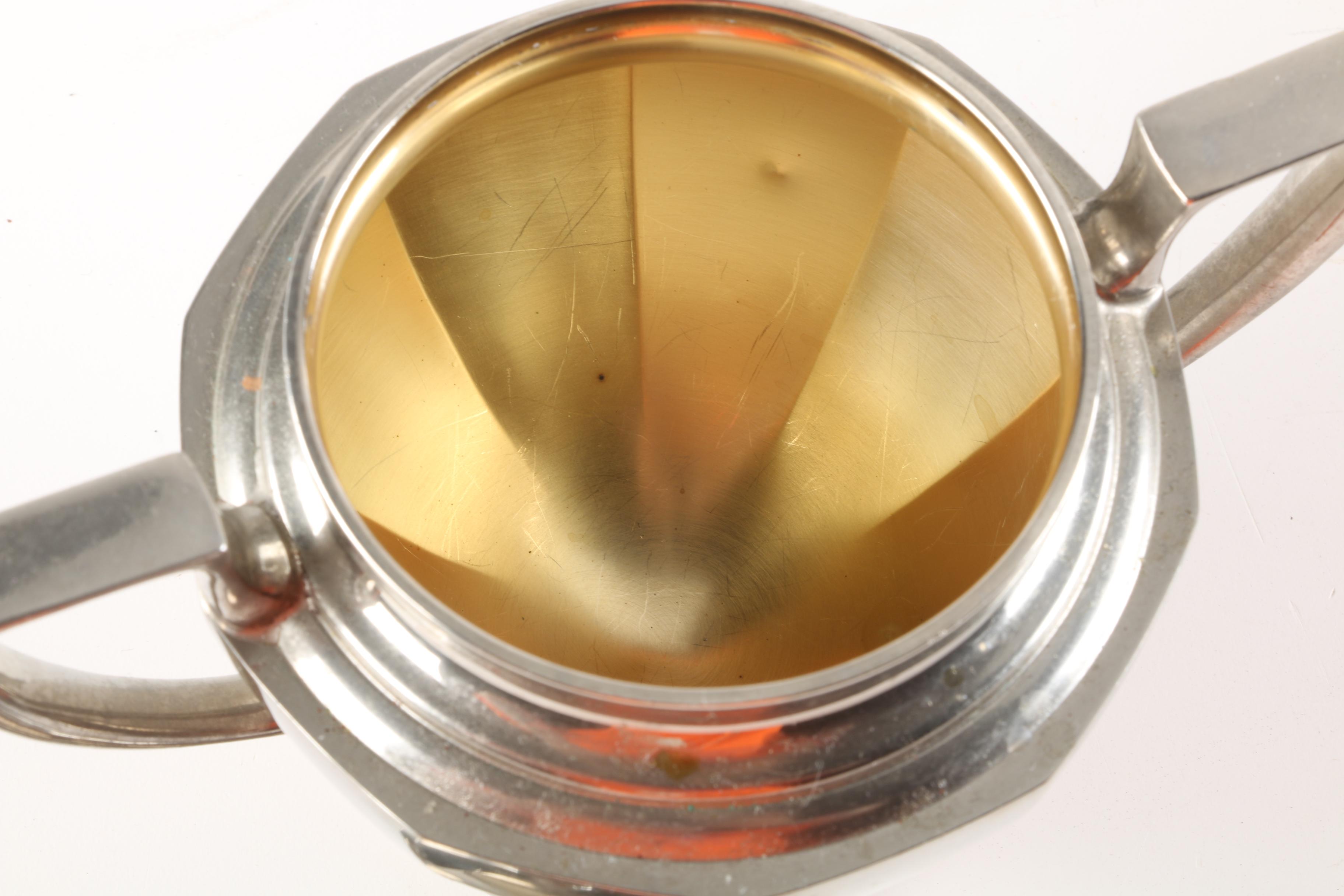 Vintage Universal Electric Silver-Toned Coffee Pot with Creamer and Sugar Bowl