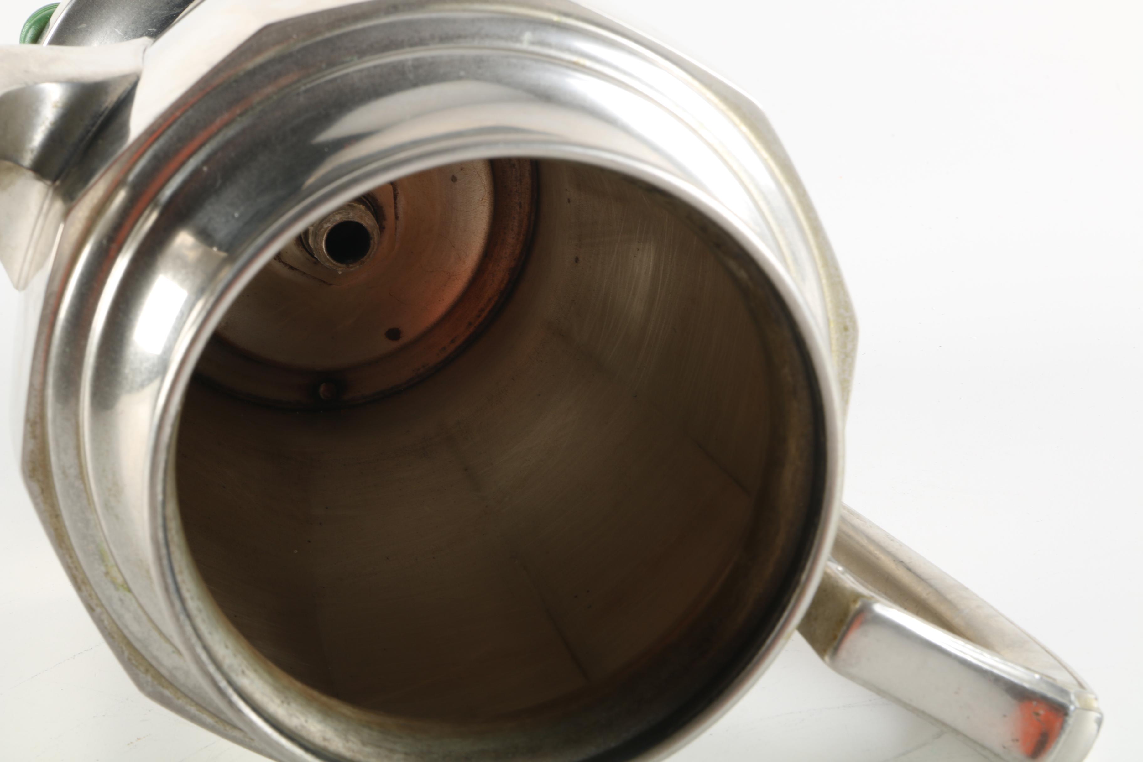 Vintage Universal Electric Silver-Toned Coffee Pot with Creamer and Sugar Bowl