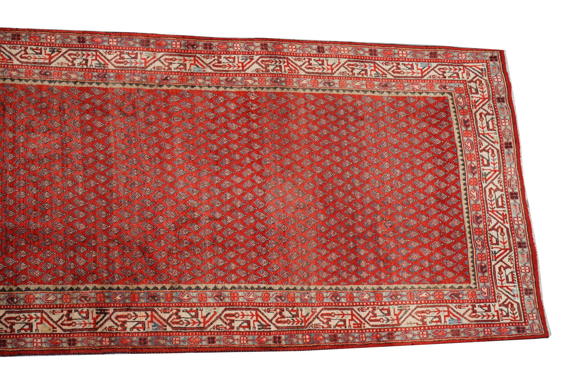 Hand-Knotted Persian Everu Wool Carpet Runner
