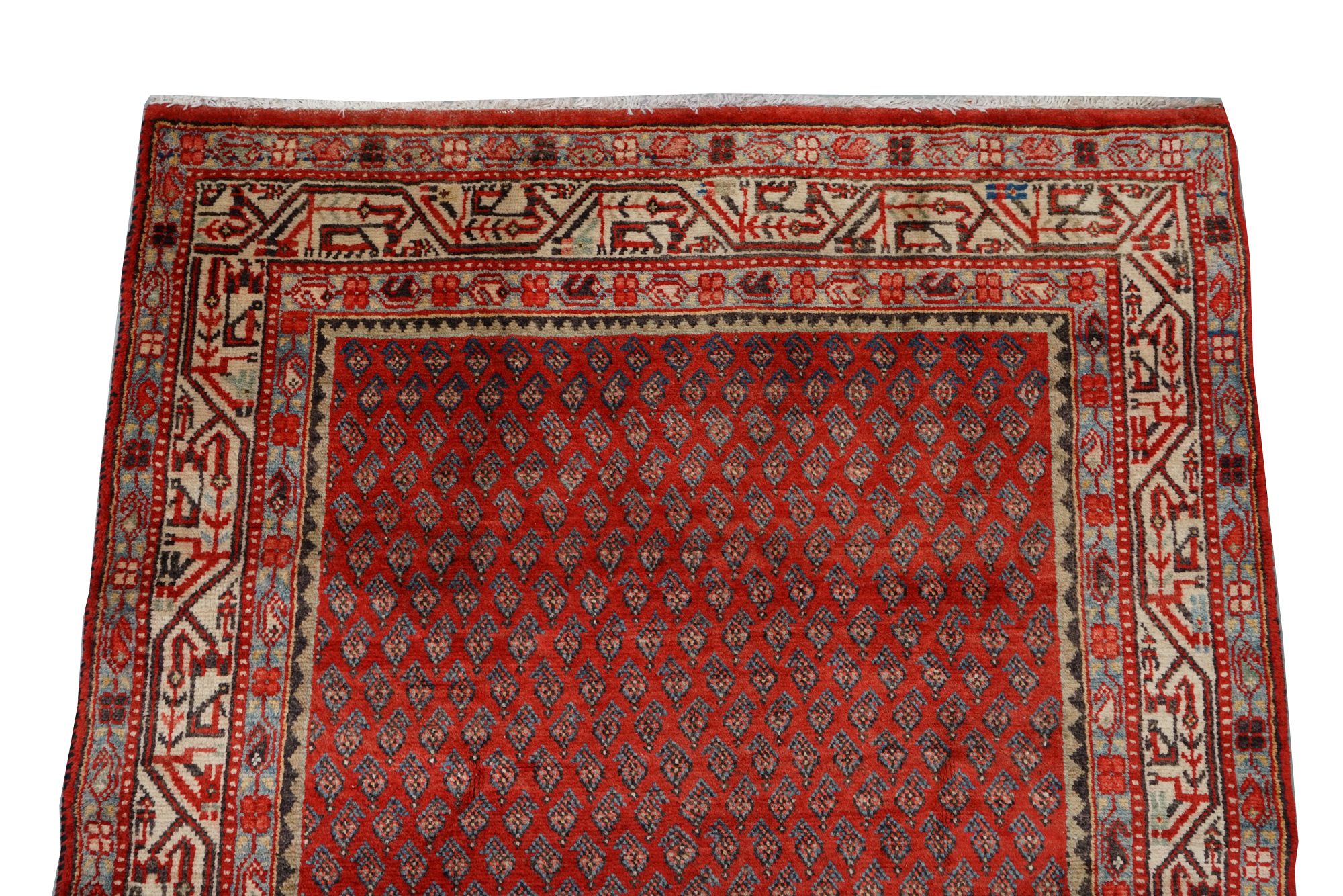 Hand-Knotted Persian Everu Wool Carpet Runner