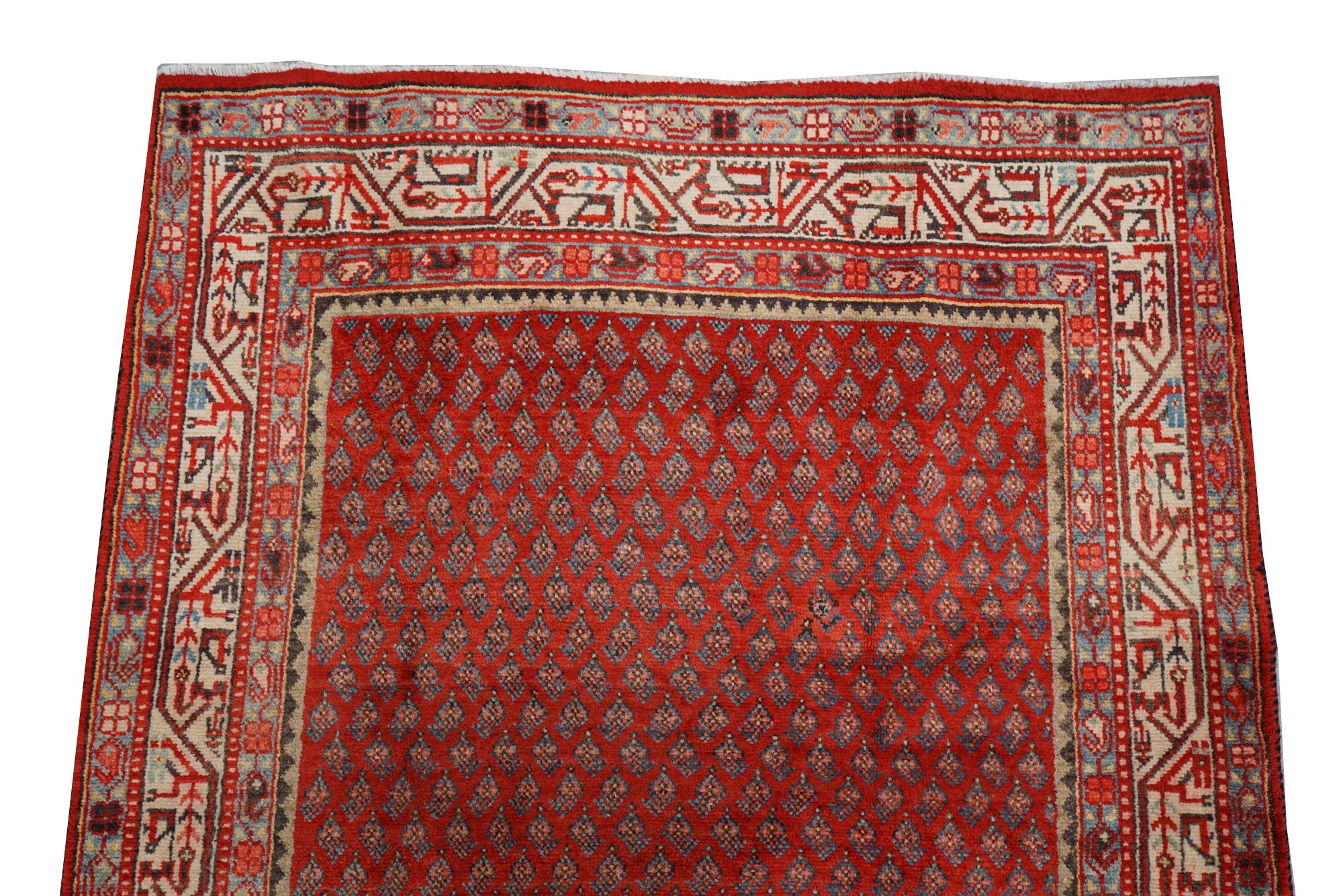 Hand-Knotted Persian Everu Wool Carpet Runner