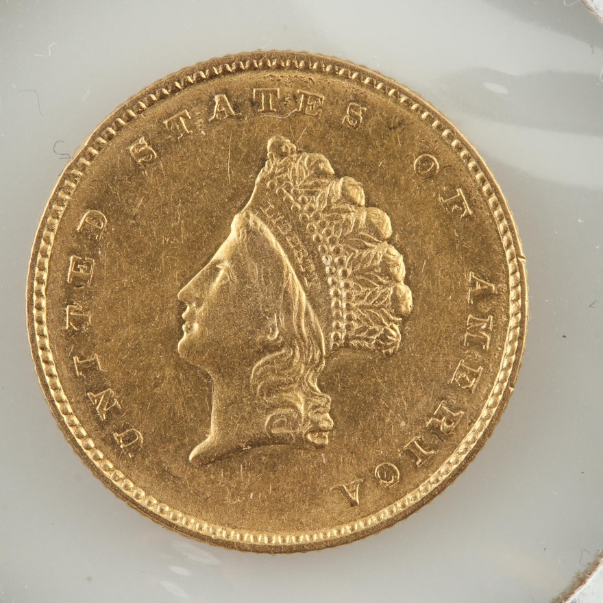Type II 1854 Indian Head Princess $1 Gold Coin