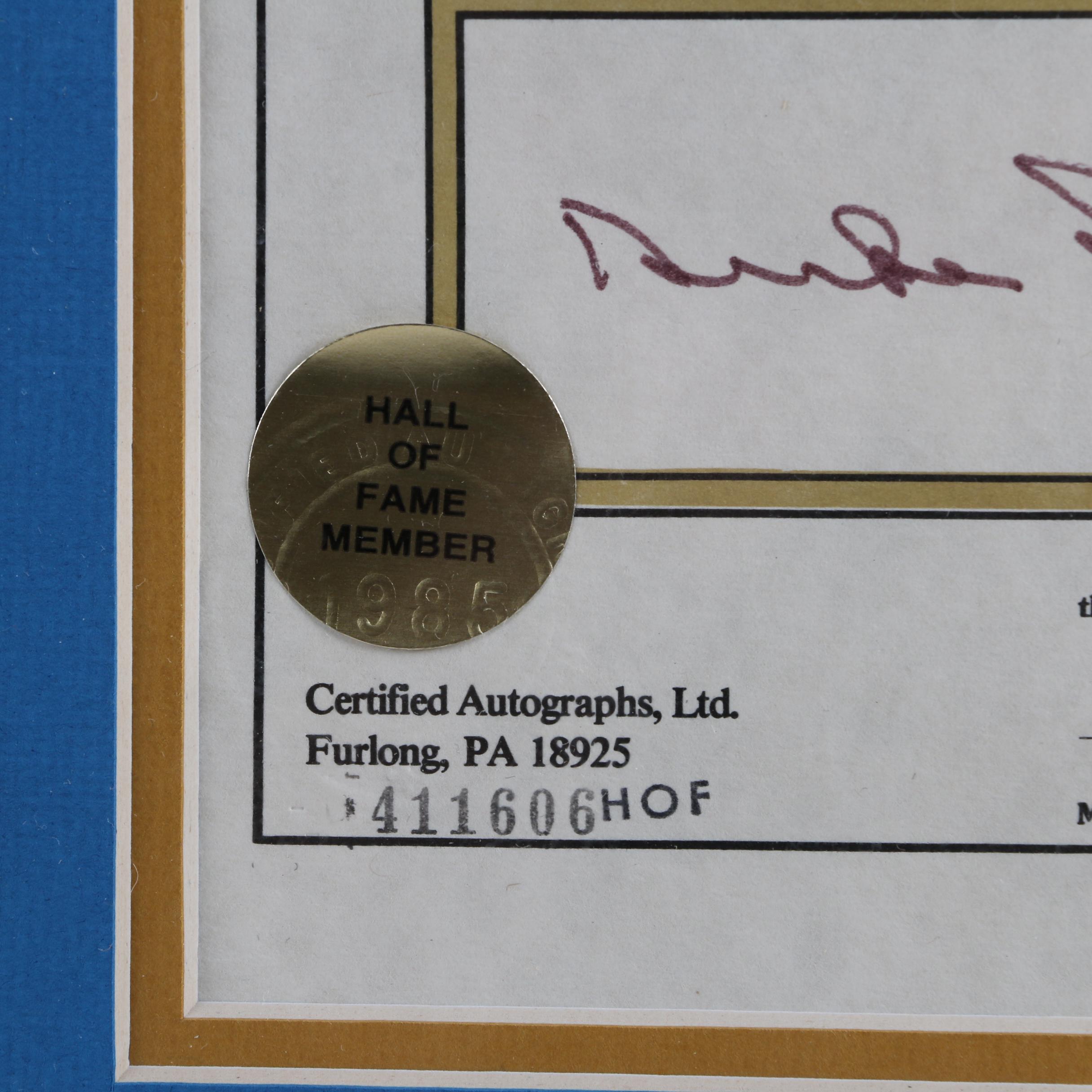 Duke Snider Autographed Display and Topps Turkey Red Card