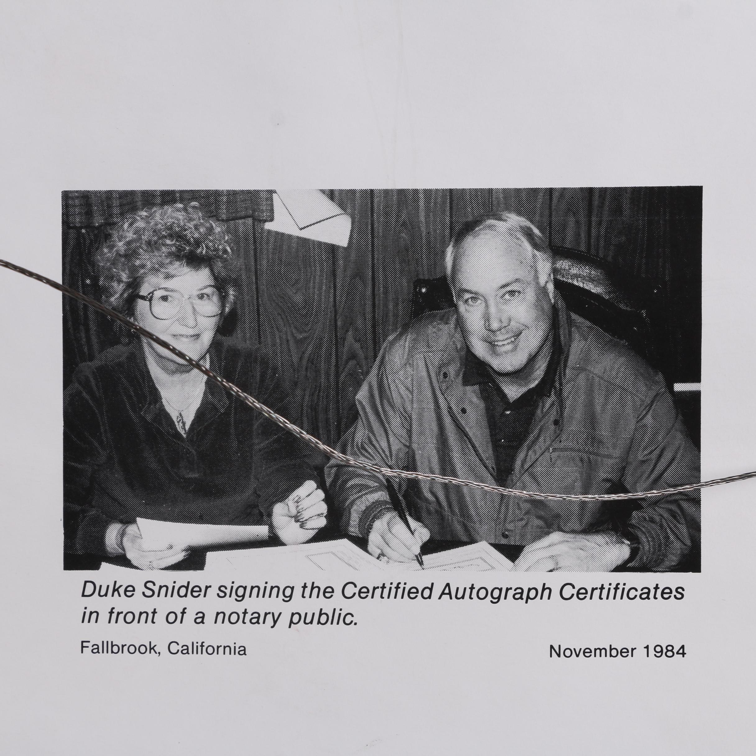 Duke Snider Autographed Display and Topps Turkey Red Card