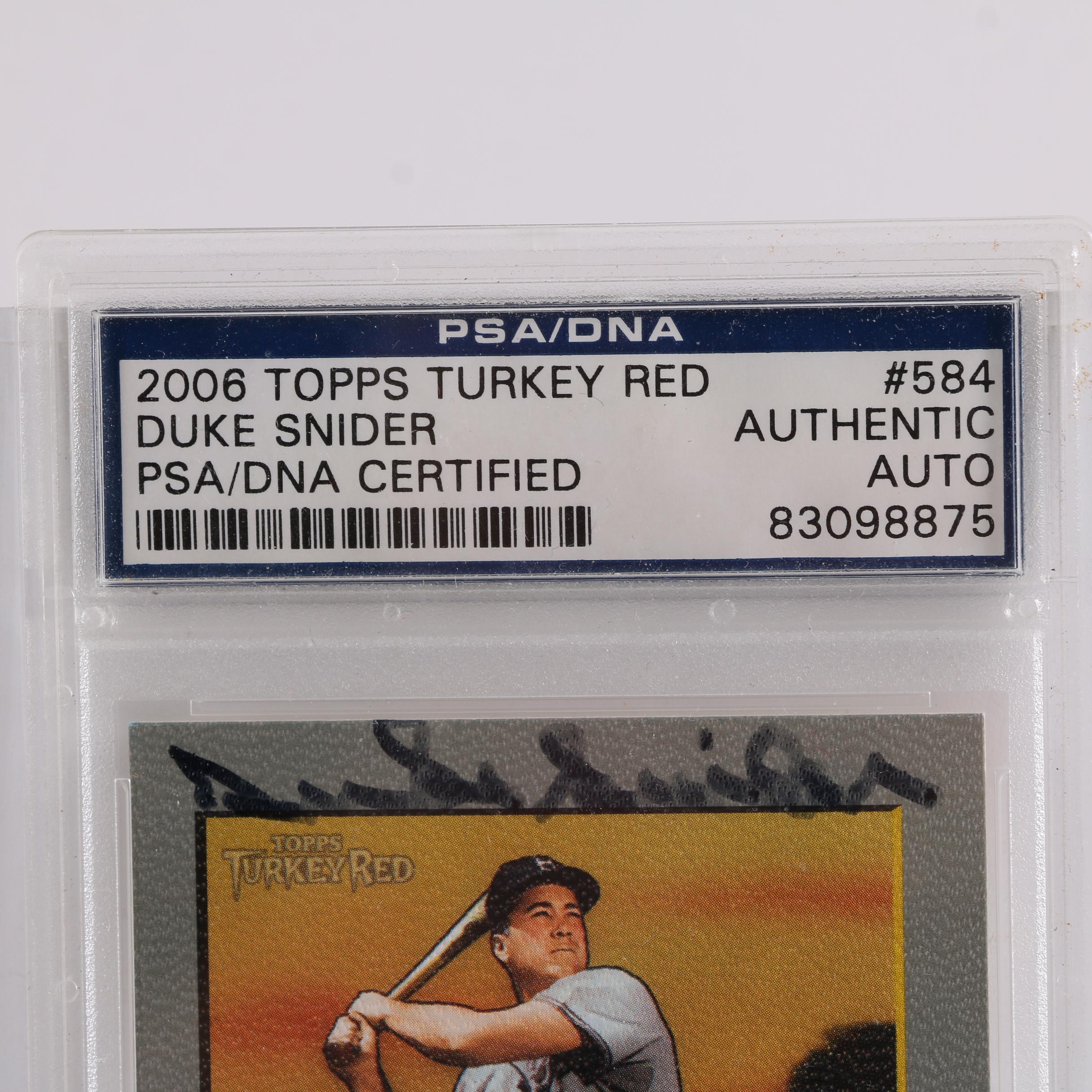 Duke Snider Autographed Display and Topps Turkey Red Card
