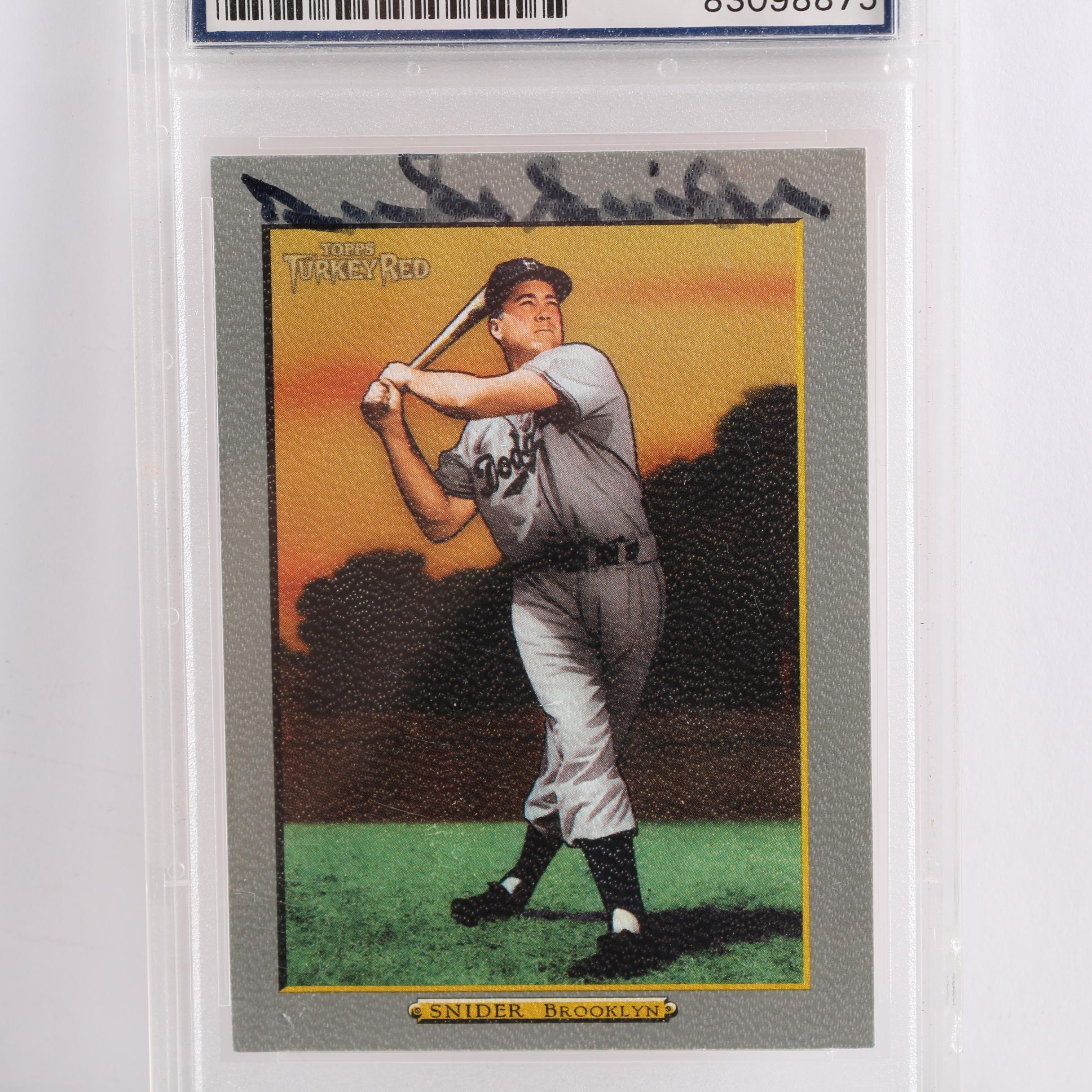 Duke Snider Autographed Display and Topps Turkey Red Card