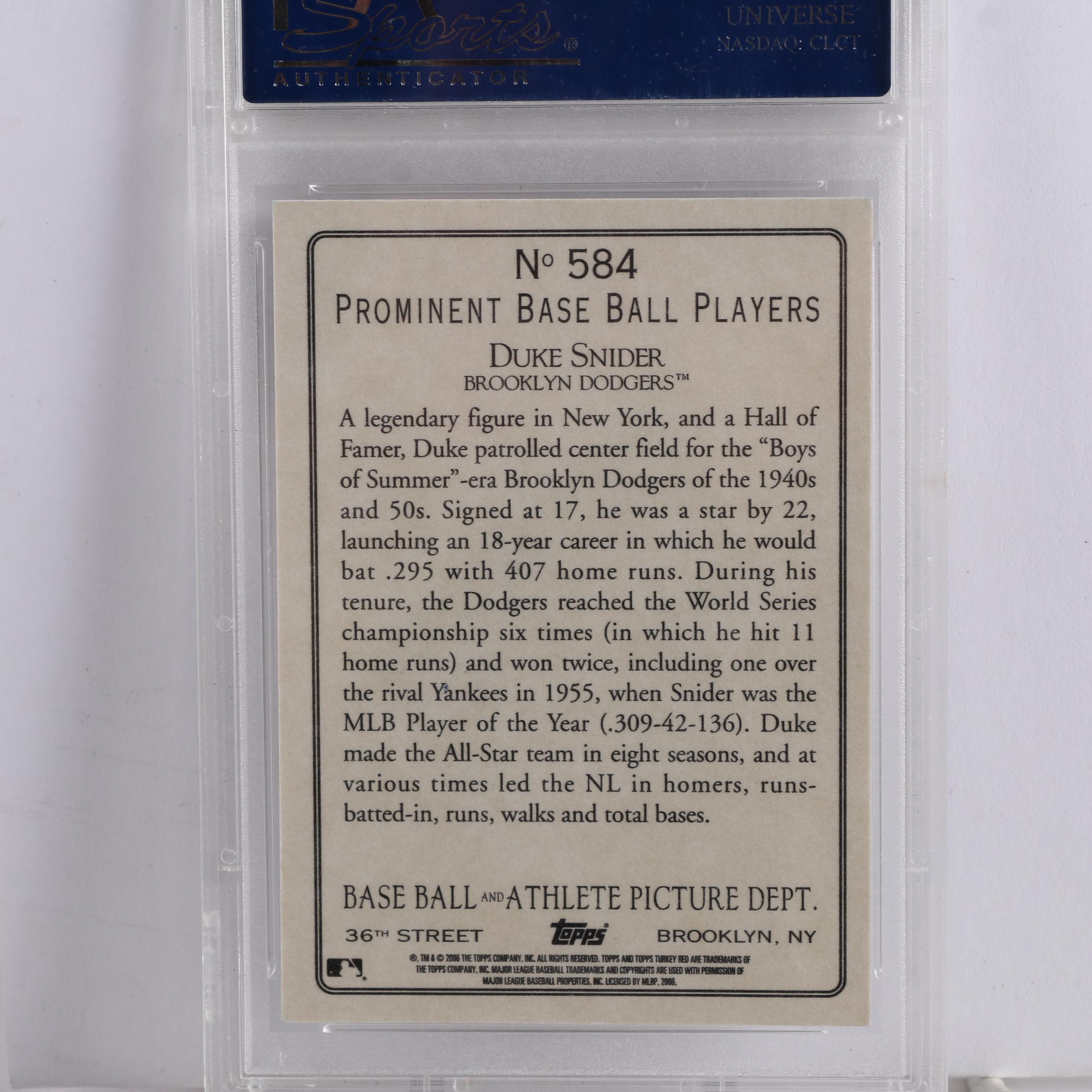 Duke Snider Autographed Display and Topps Turkey Red Card
