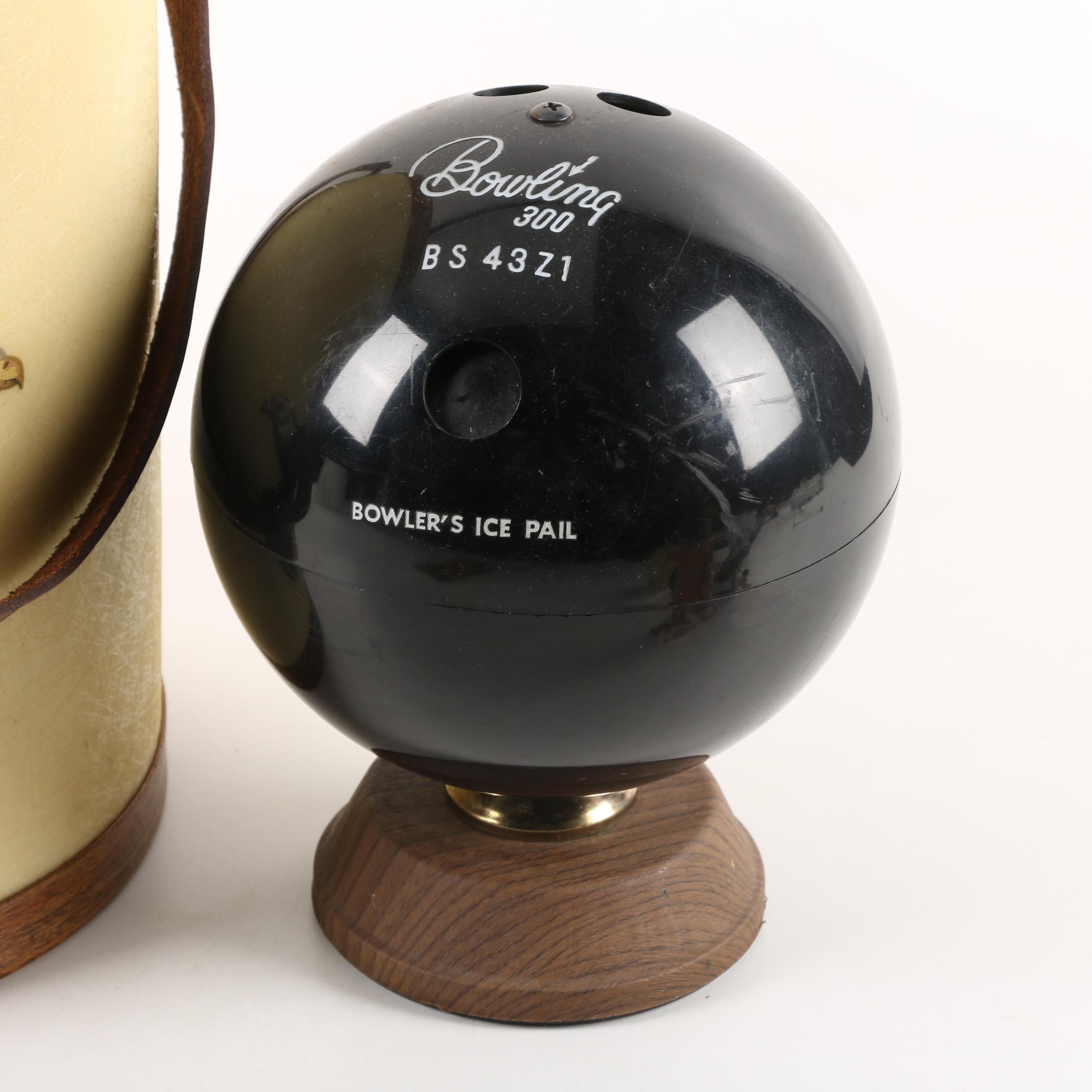 Vintage Barware Including Bowler's Ice Pail and Bacova Guild Ice Bucket