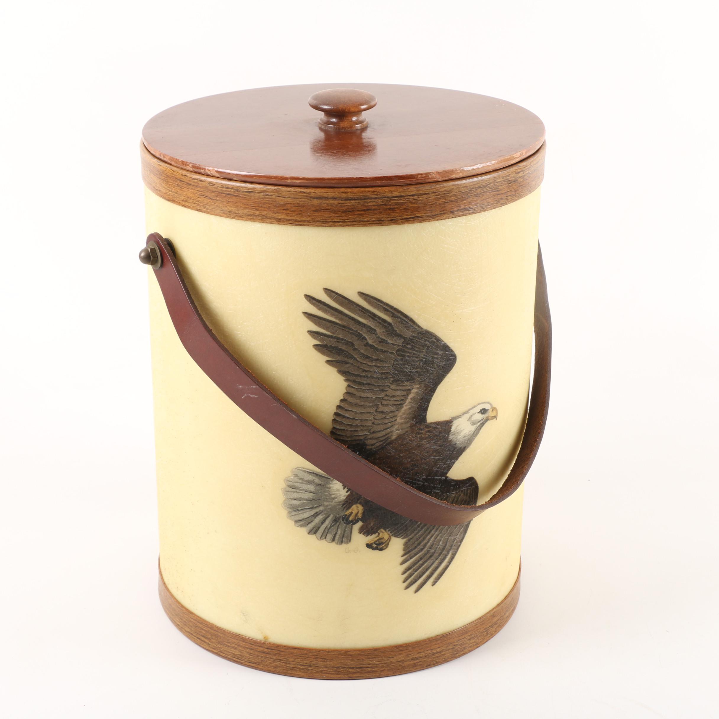 Vintage Barware Including Bowler's Ice Pail and Bacova Guild Ice Bucket