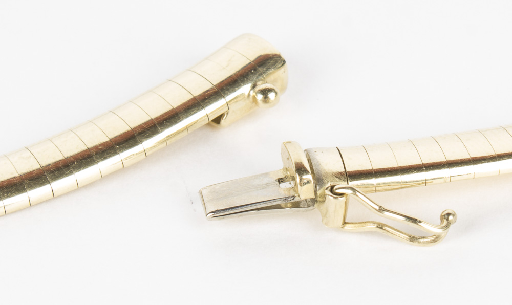 14K Yellow Gold Omega Link Necklace