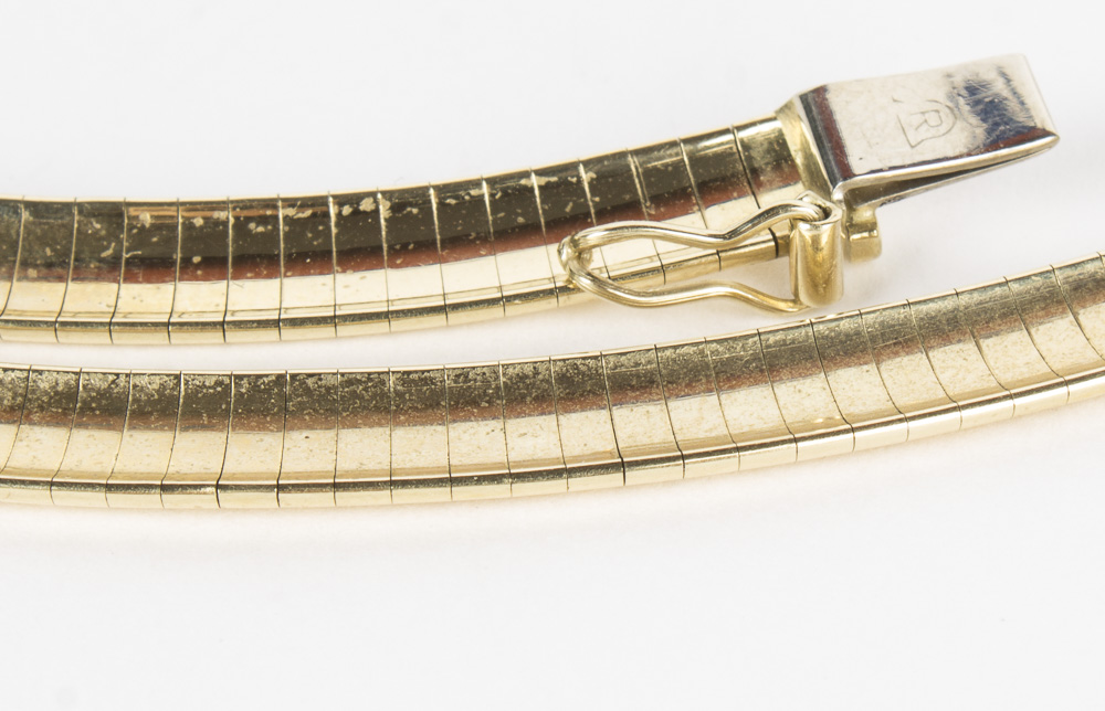 14K Yellow Gold Omega Link Necklace