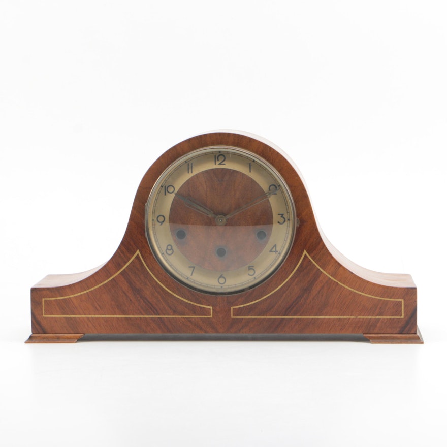 Vintage Linden Tambour Mantel Clock by Cuckoo Clock Mfg. Co.