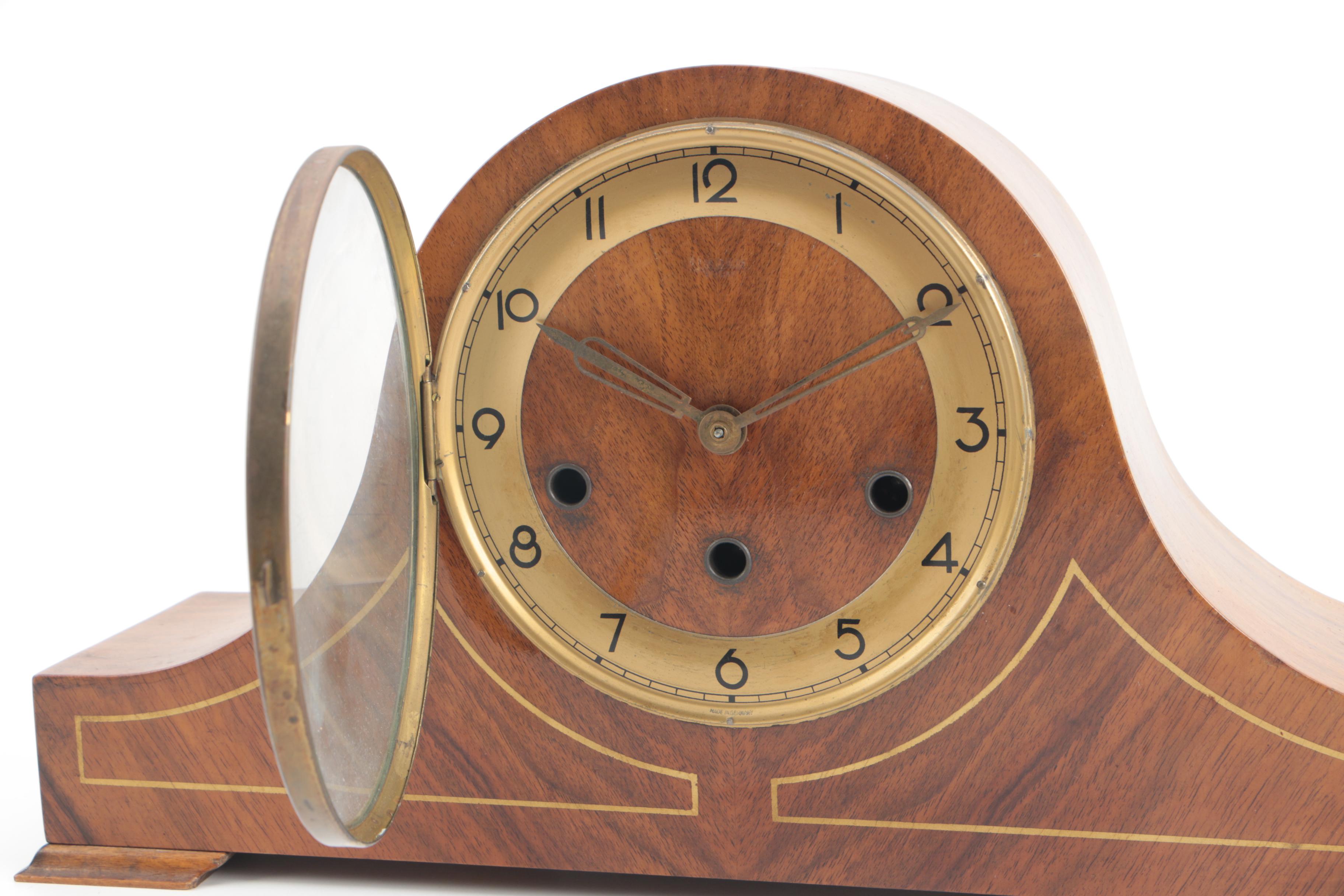 Vintage Linden Tambour Mantel Clock by Cuckoo Clock Mfg. Co.