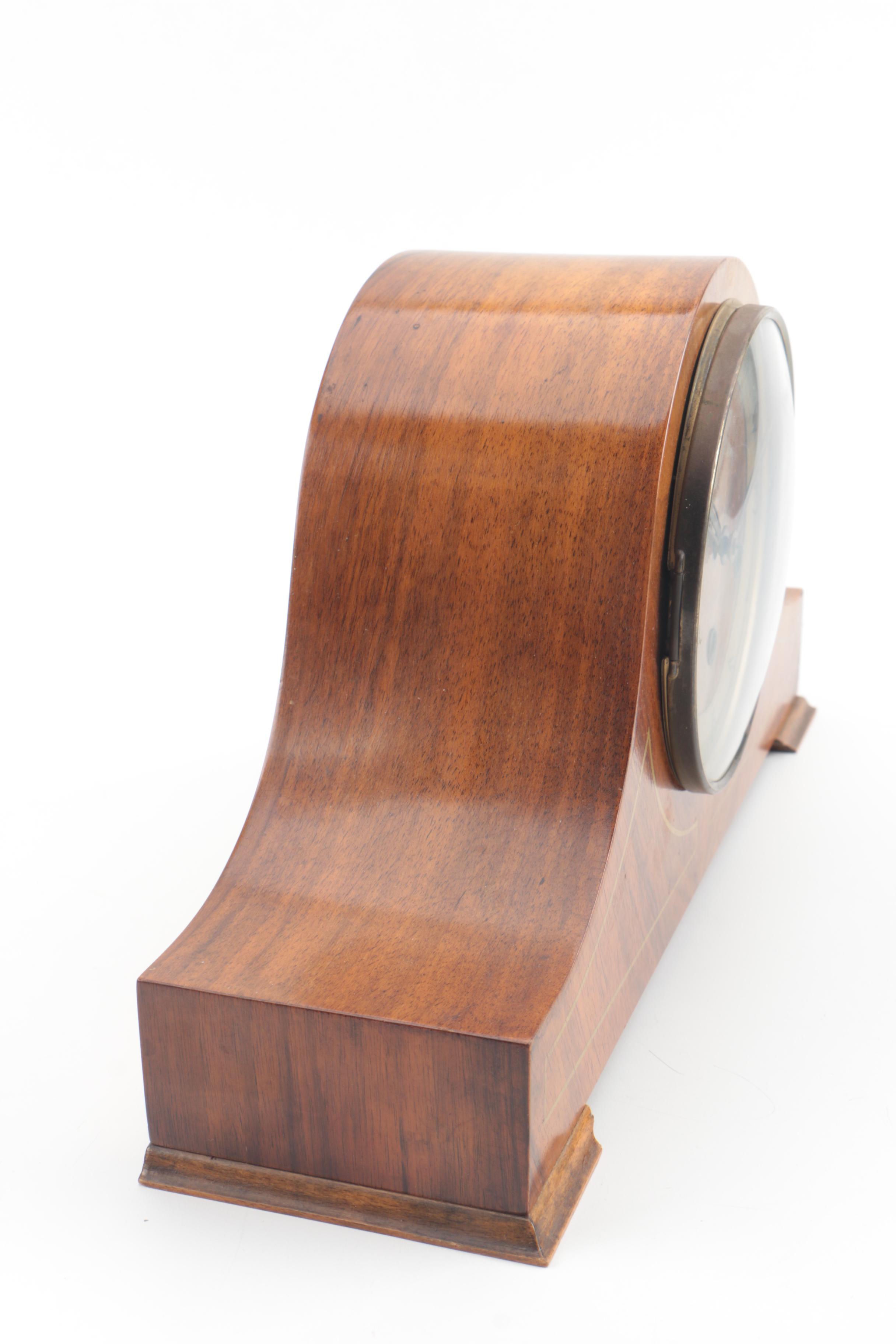 Vintage Linden Tambour Mantel Clock by Cuckoo Clock Mfg. Co.