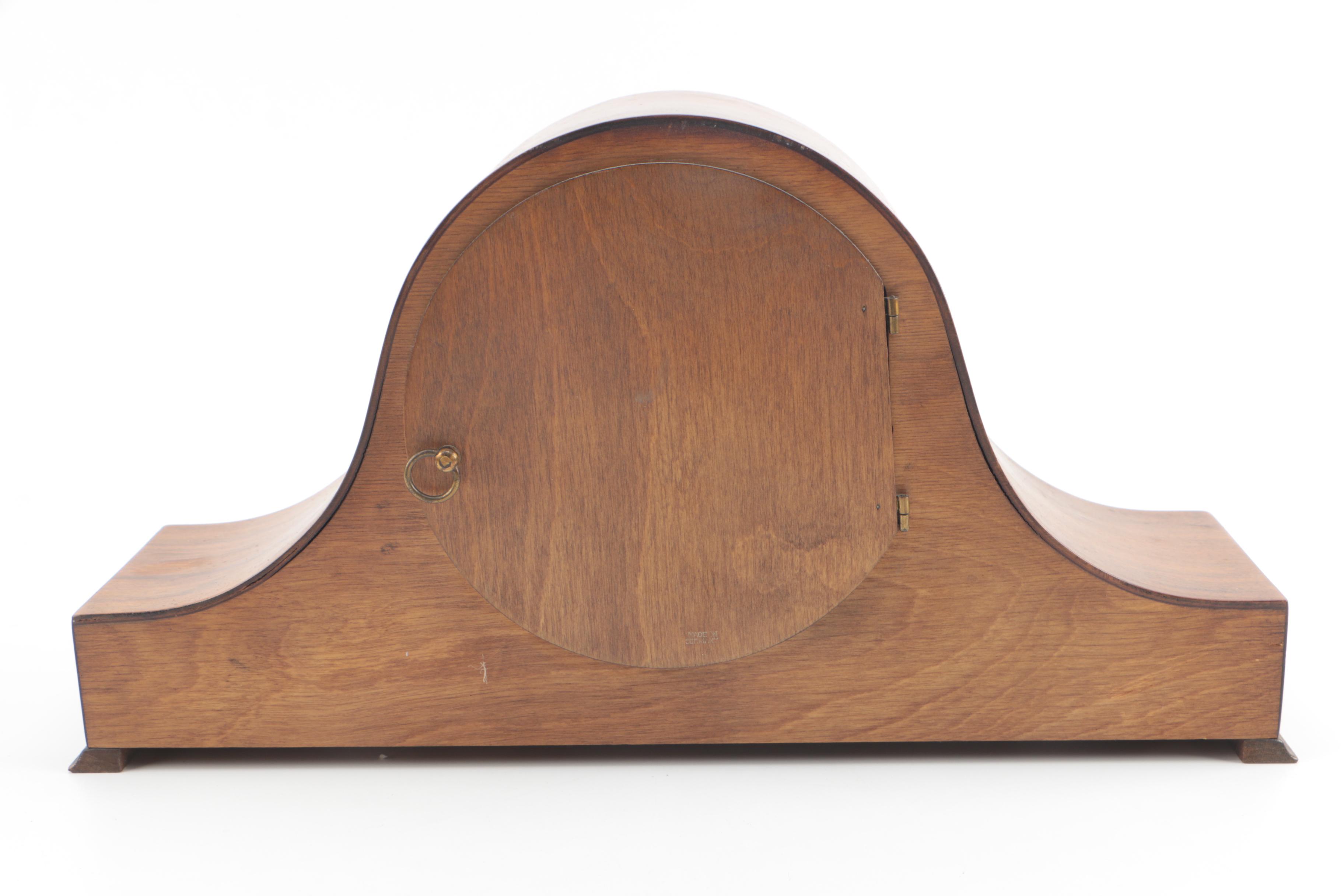 Vintage Linden Tambour Mantel Clock by Cuckoo Clock Mfg. Co.