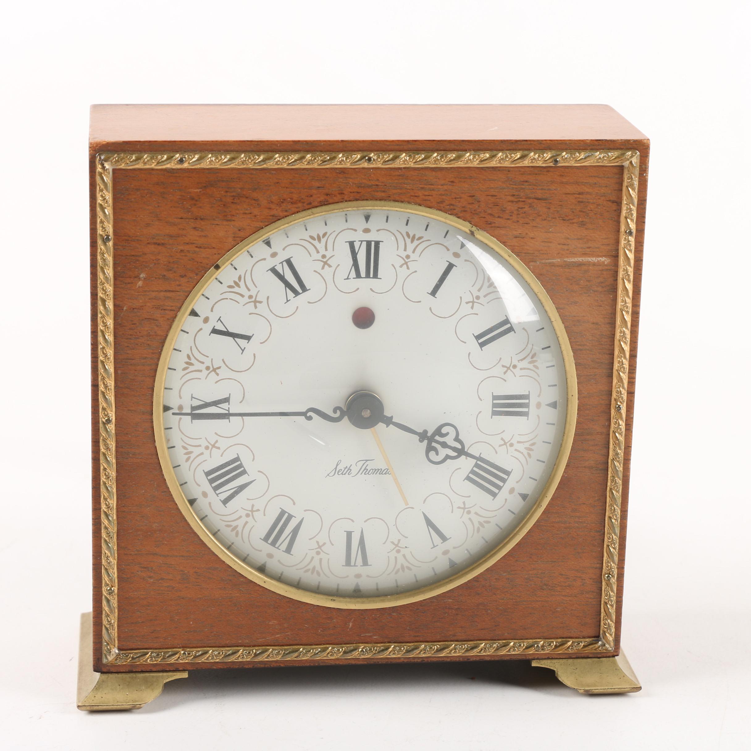 1970s Seth Thomas "Poise" Alarm Clock and Modernage Six Transistor Radio