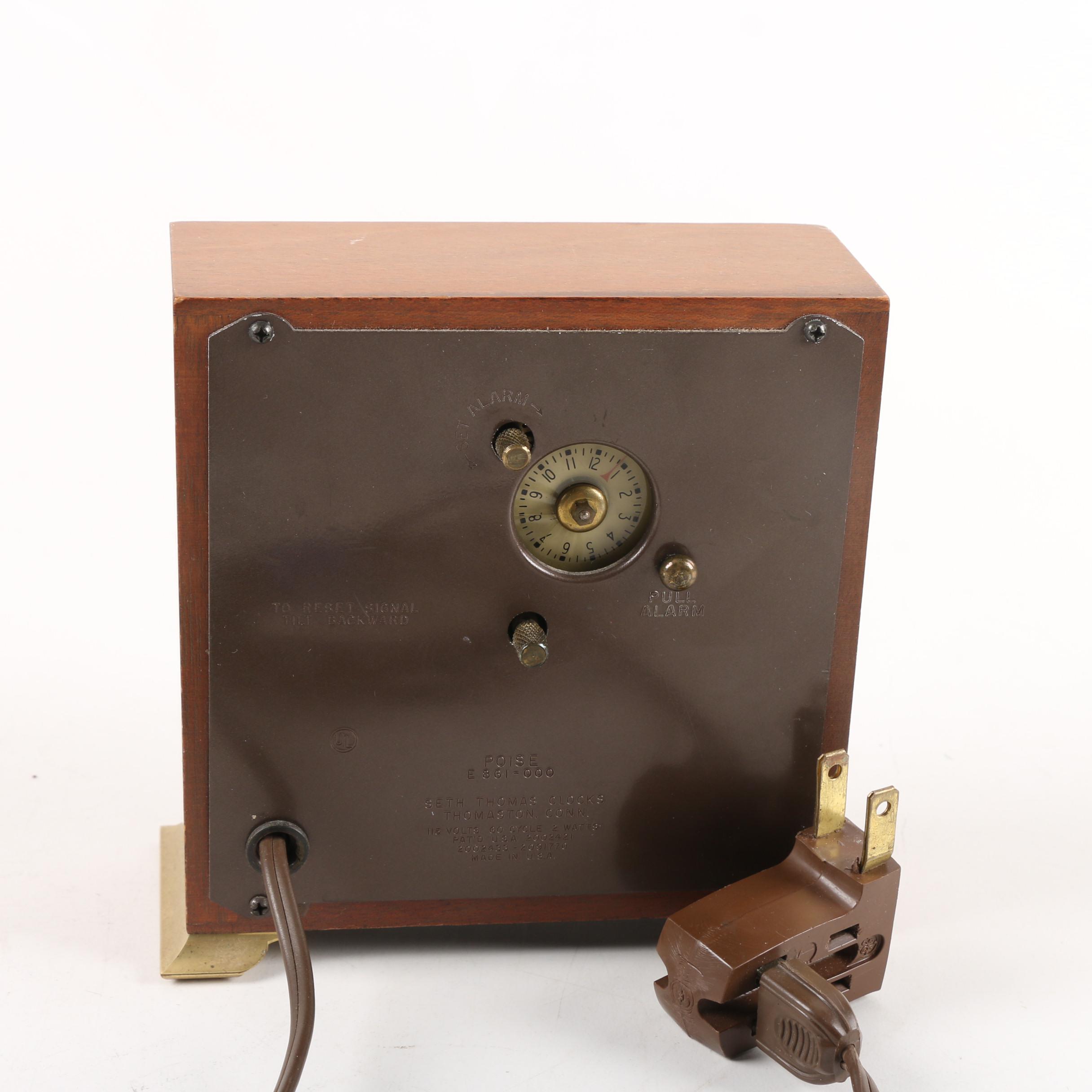 1970s Seth Thomas "Poise" Alarm Clock and Modernage Six Transistor Radio