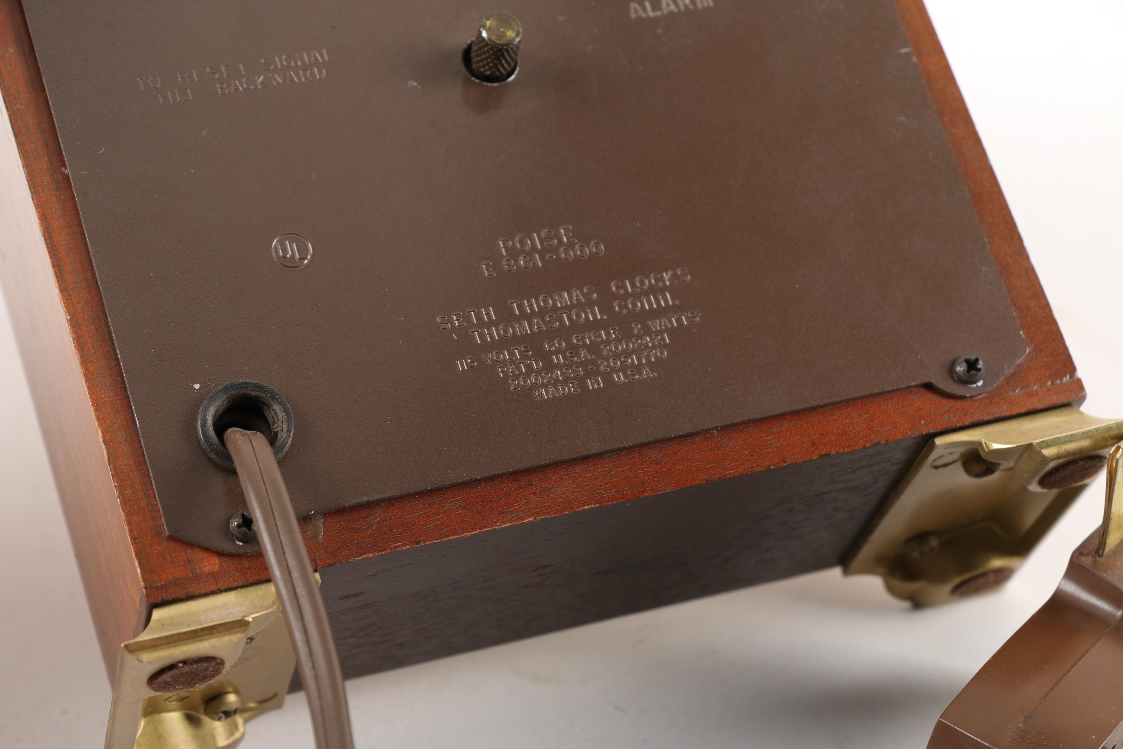 1970s Seth Thomas "Poise" Alarm Clock and Modernage Six Transistor Radio