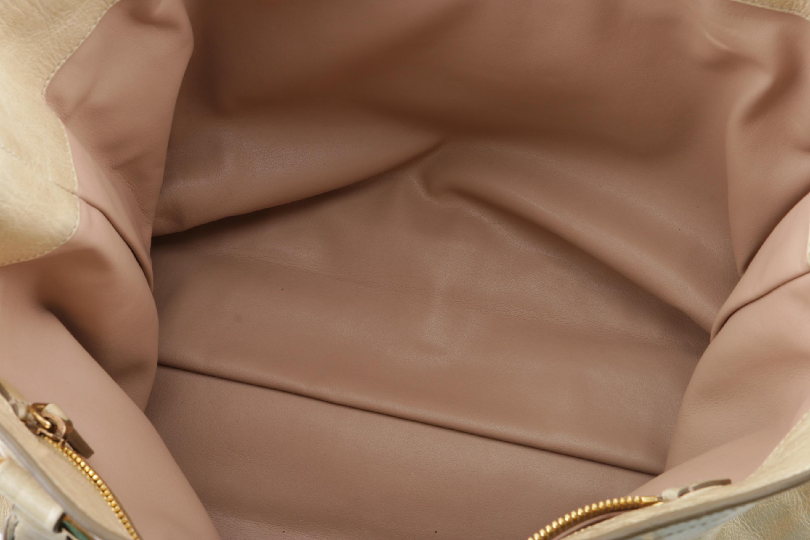 Prada Beige Leather Tote Bag