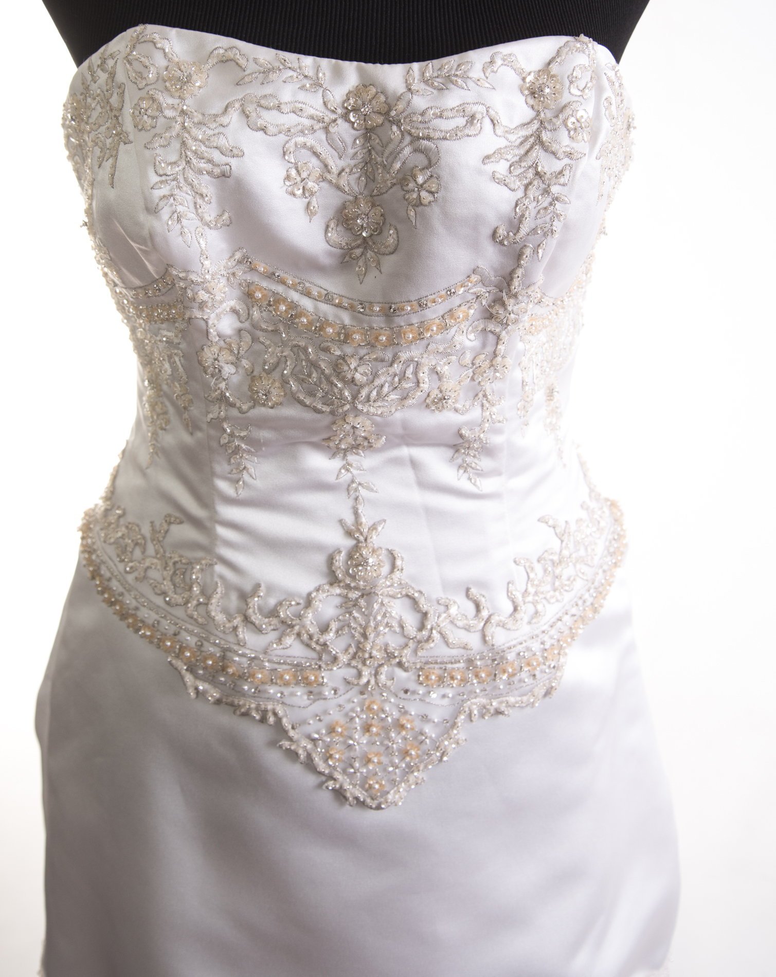 Redesigned Wedding Dress Strapless Cocktail Dress with Pearl Beading