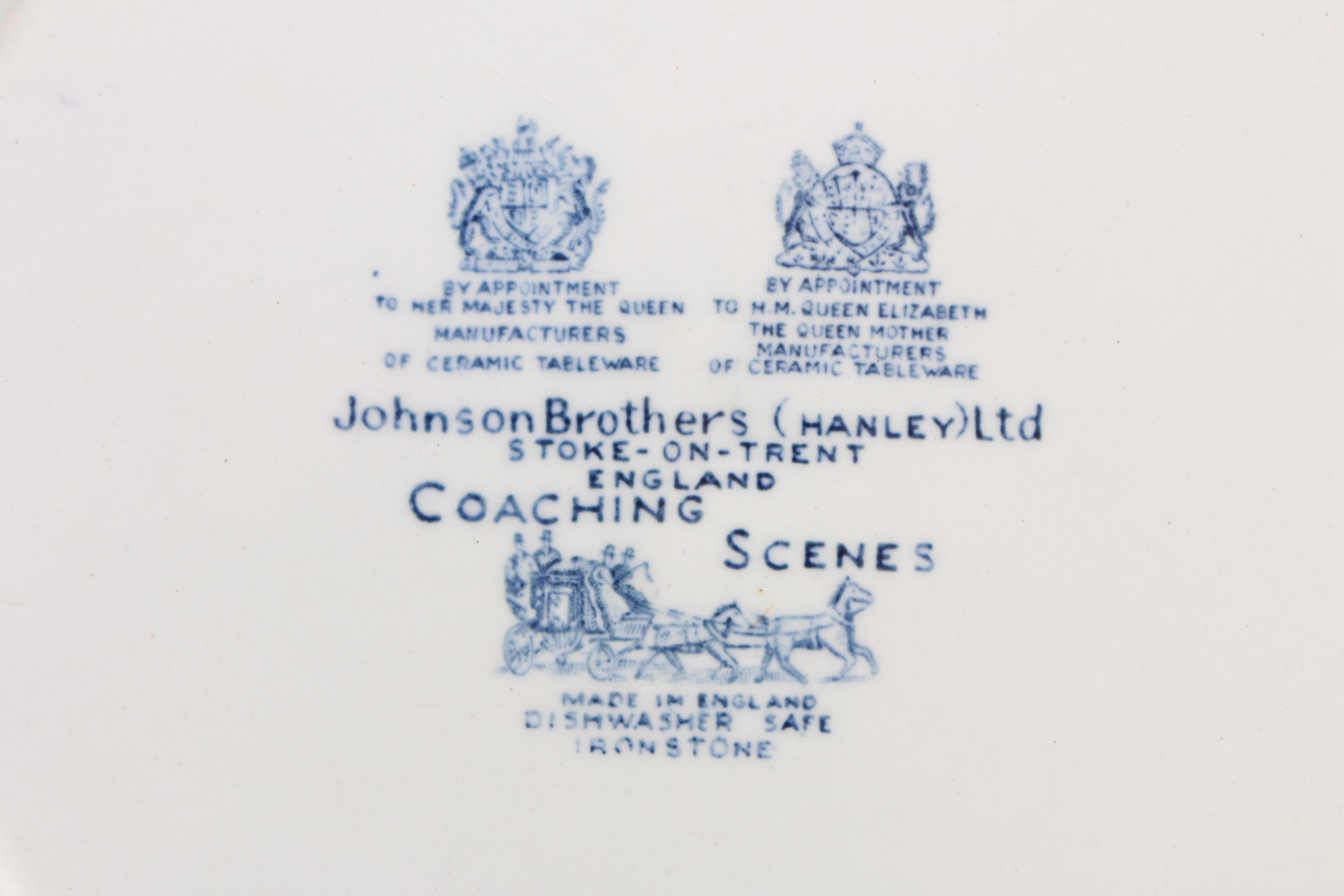 Johnson Brothers "Coaching Scenes Blue" Ironstone Dinnerware
