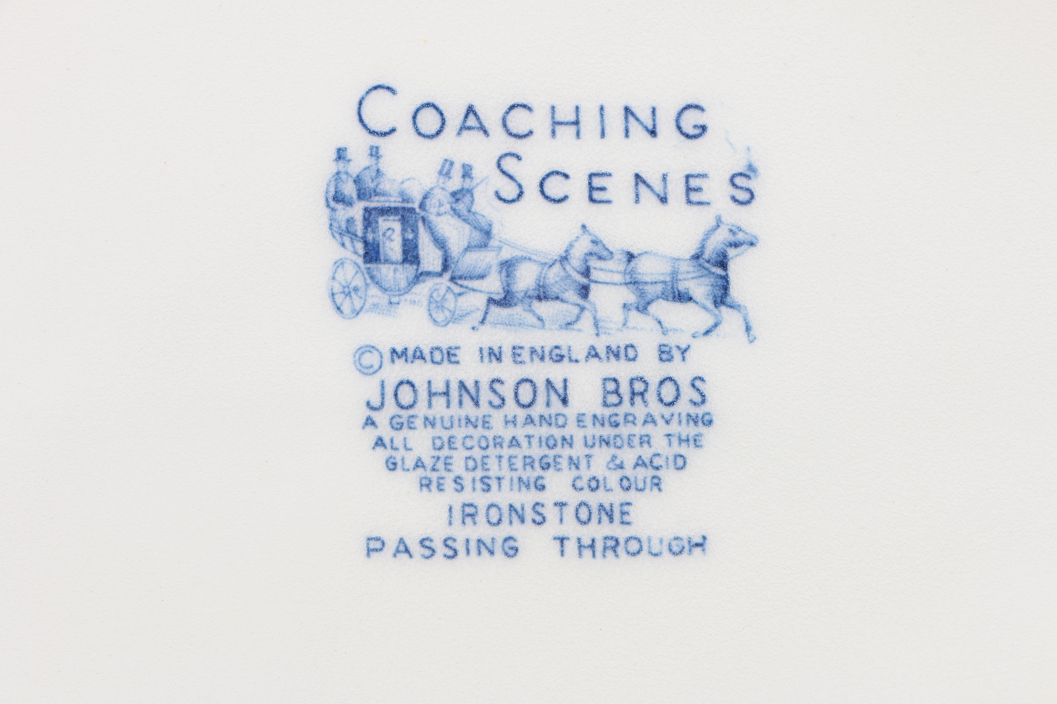 Johnson Brothers "Coaching Scenes Blue" Ironstone Dinnerware