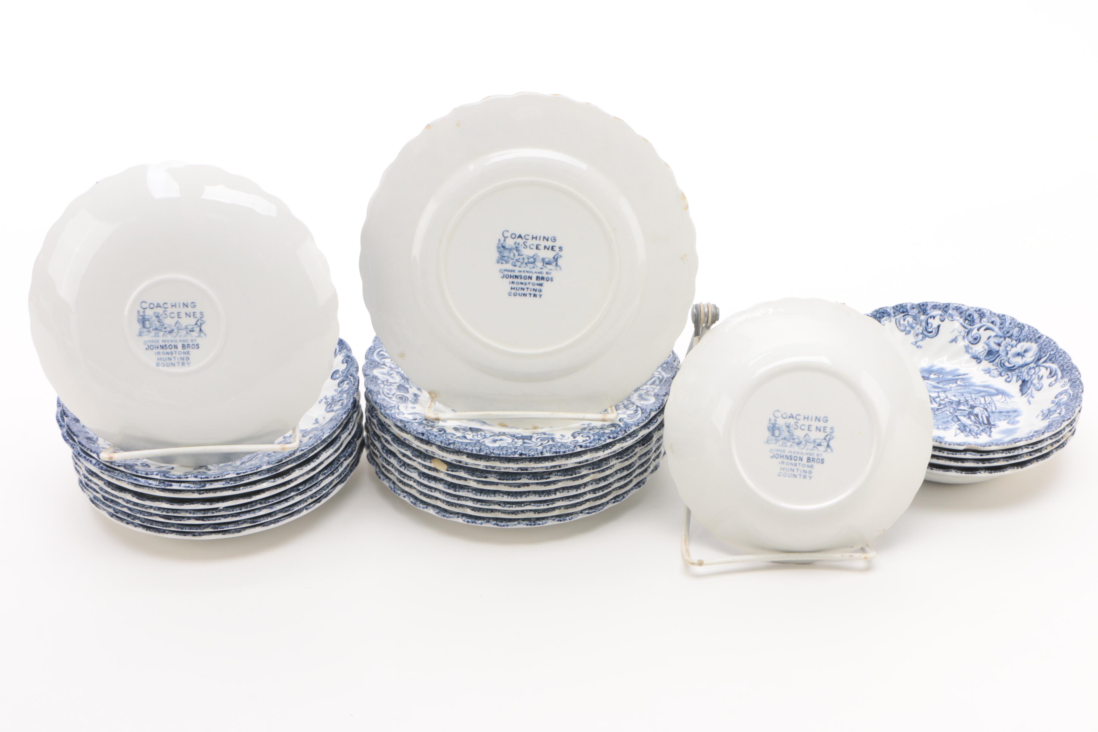 Johnson Brothers "Coaching Scenes Blue" Ironstone Dinnerware