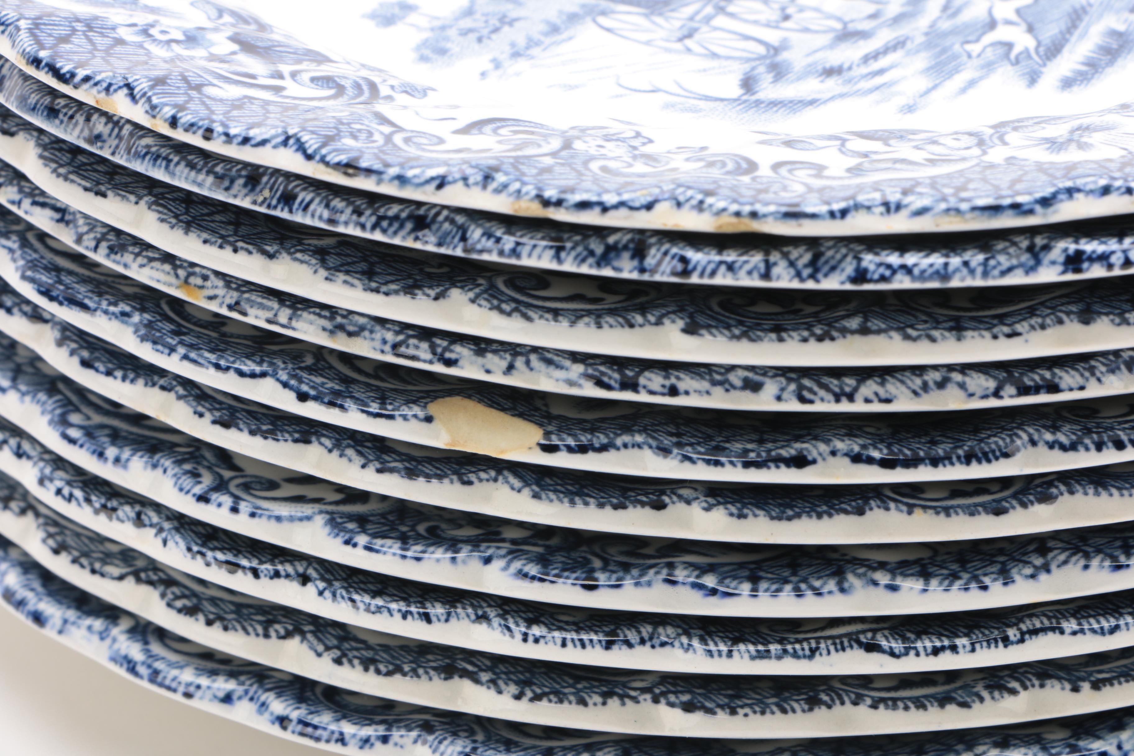 Johnson Brothers "Coaching Scenes Blue" Ironstone Dinnerware