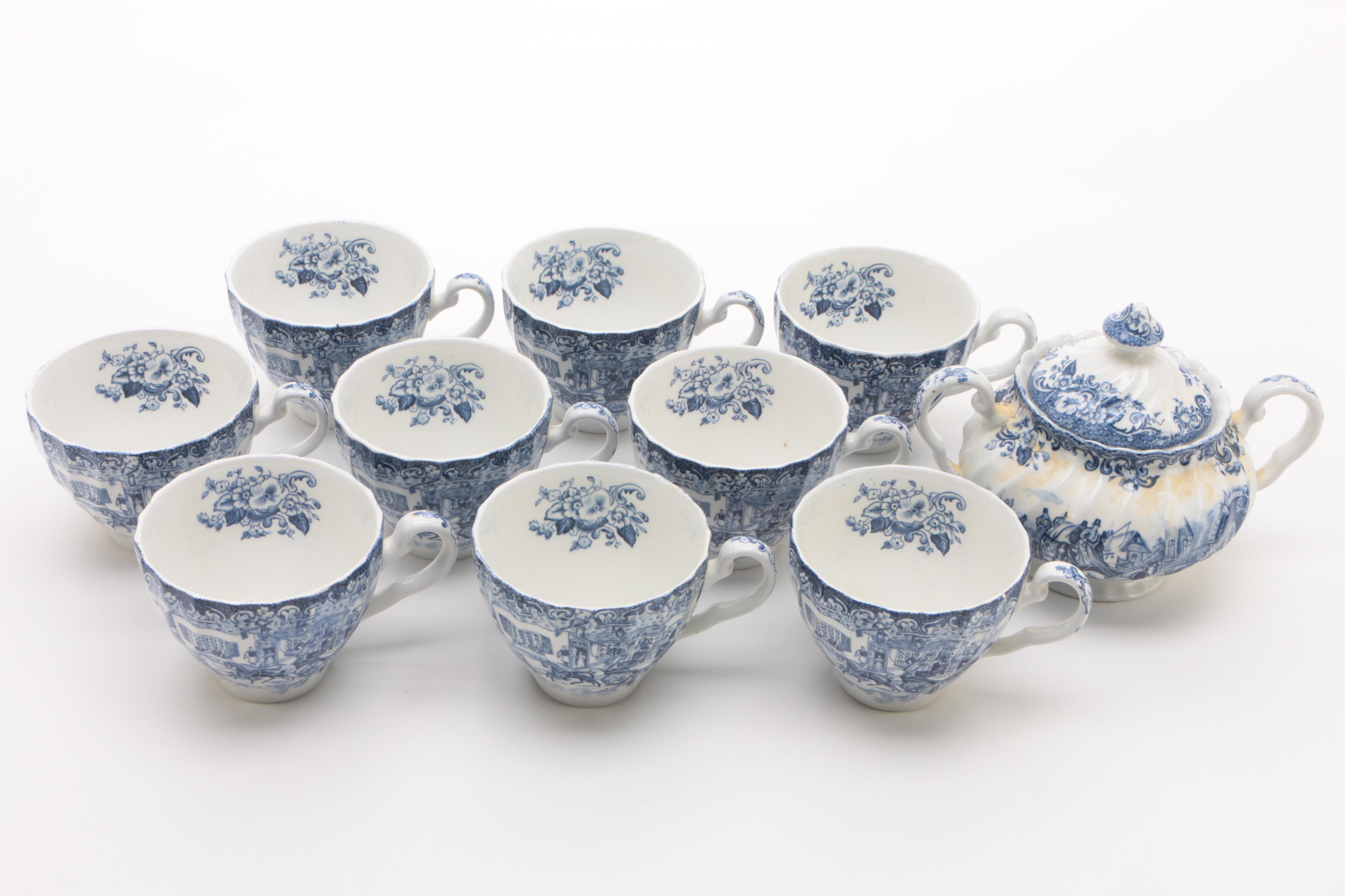 Johnson Brothers "Coaching Scenes Blue" Ironstone Dinnerware