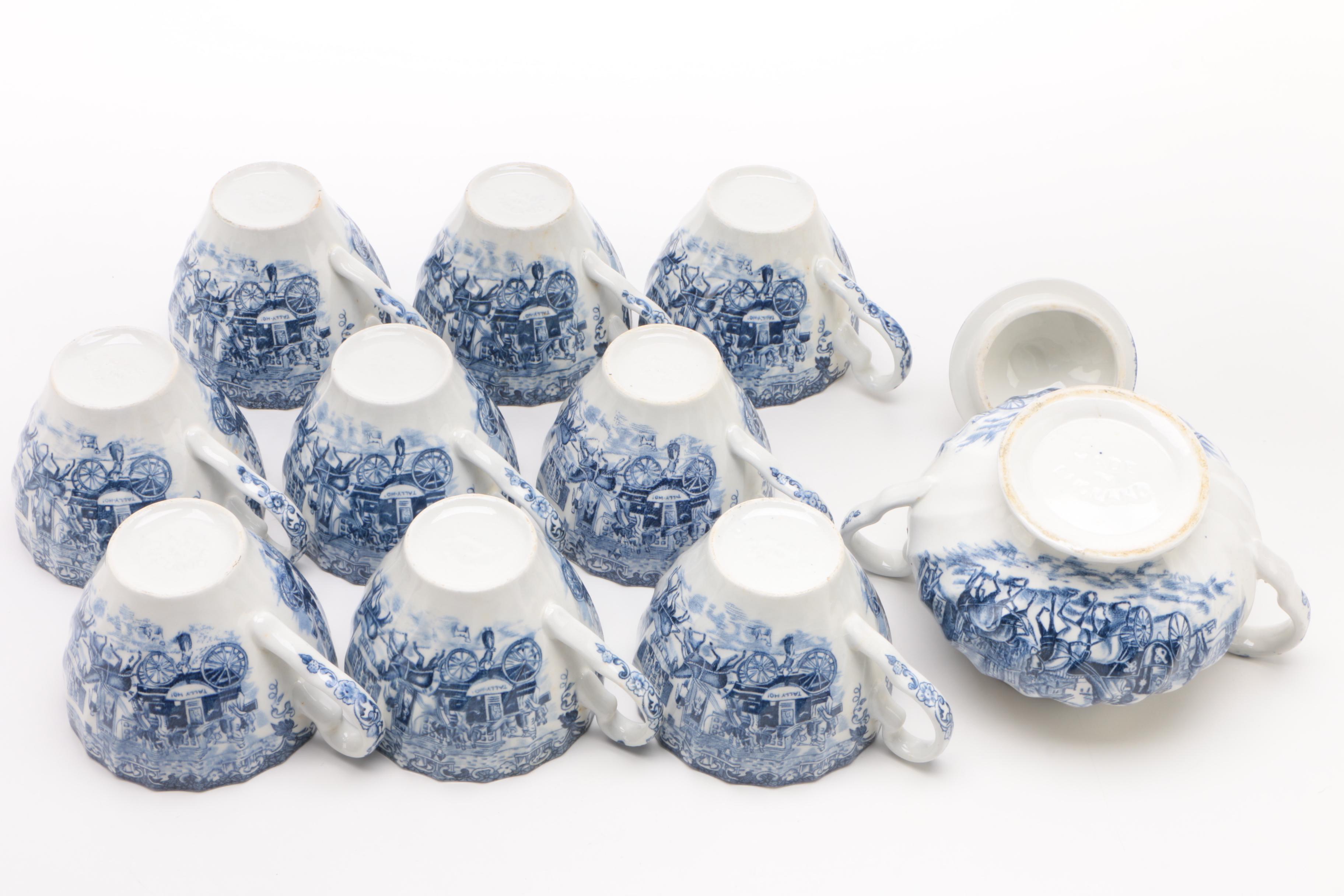 Johnson Brothers "Coaching Scenes Blue" Ironstone Dinnerware