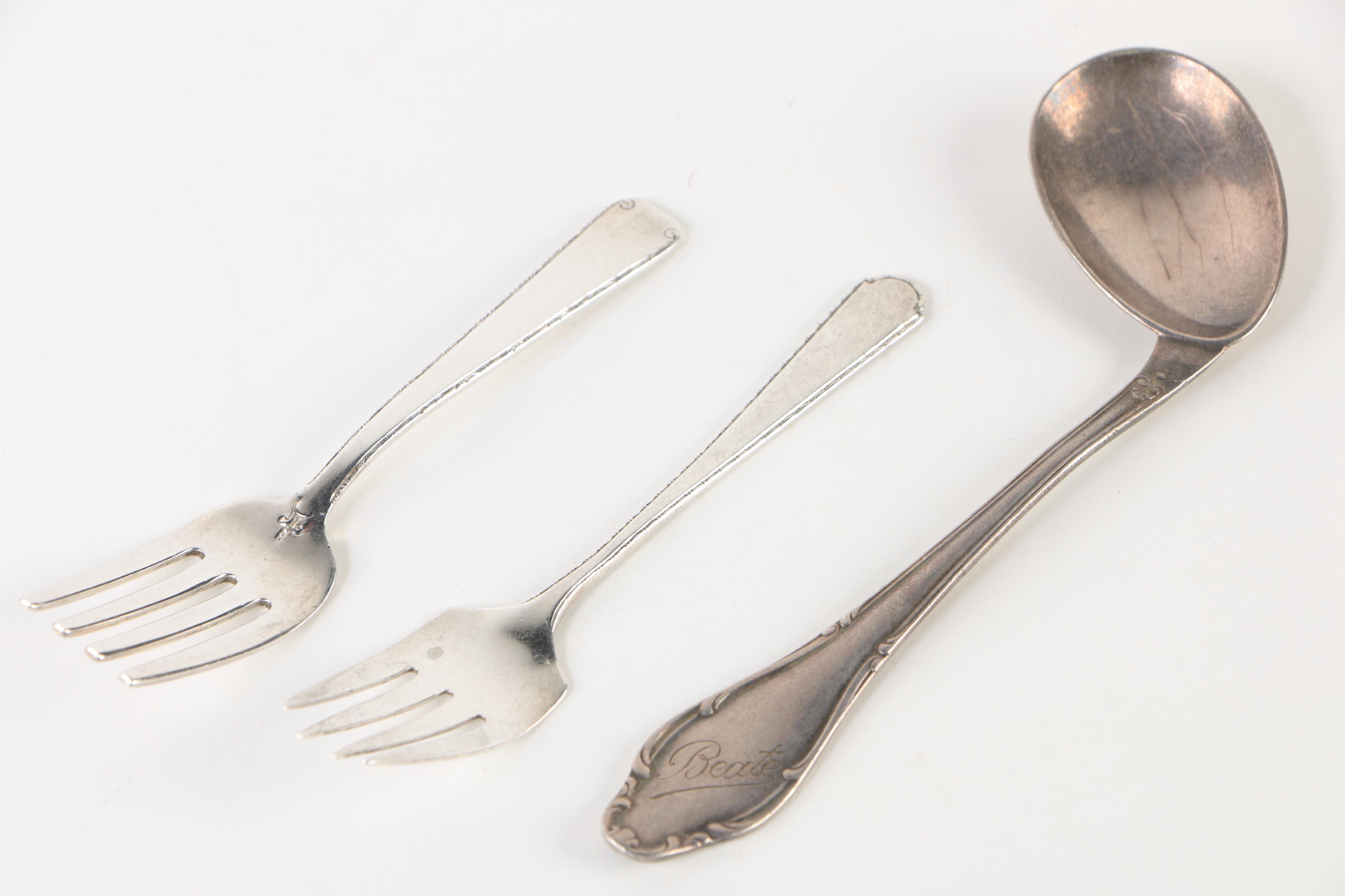 1824 Peter Aitken I Glasgow Sterling Master Salt Spoons with Baby Flatware