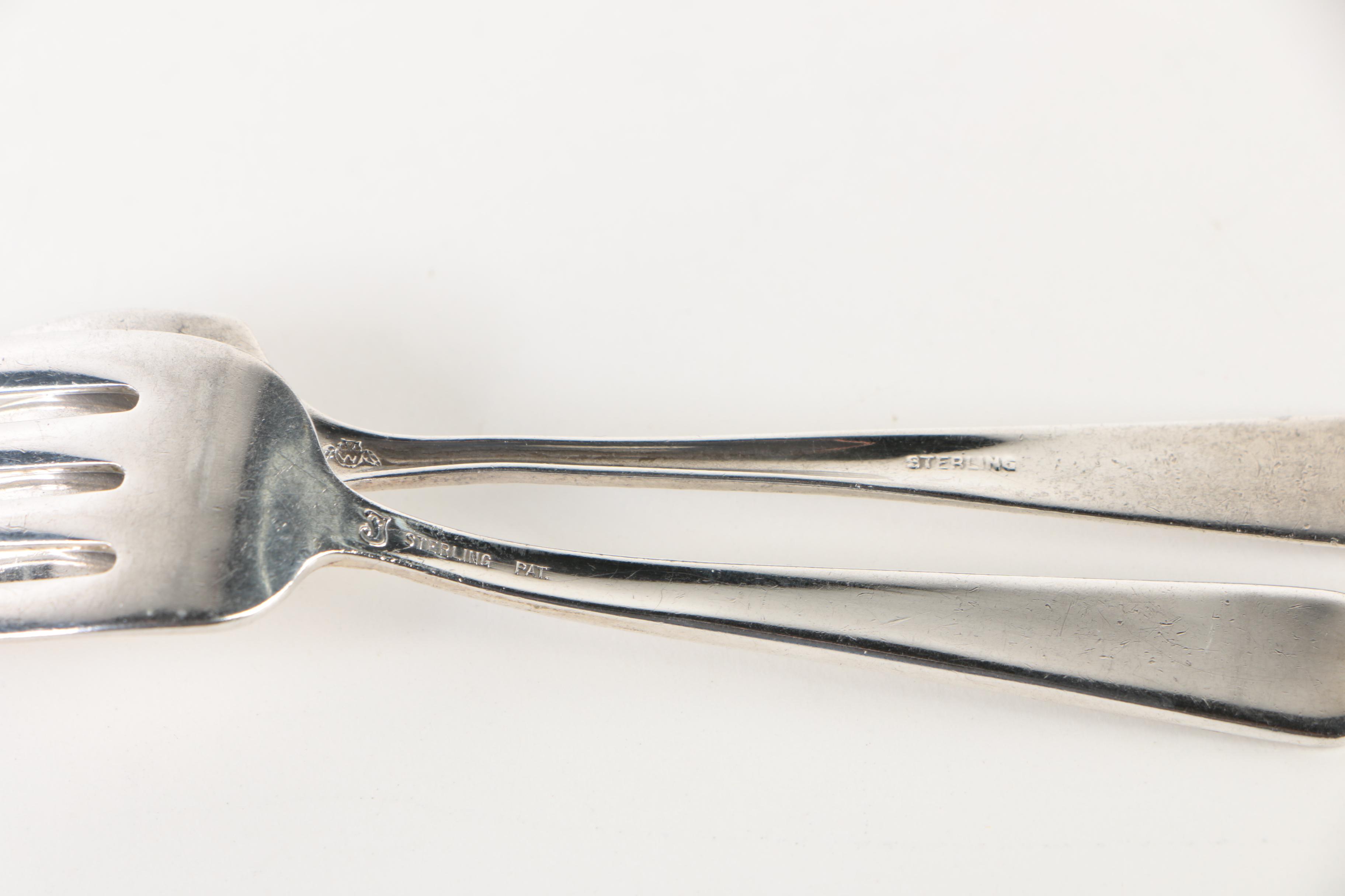 1824 Peter Aitken I Glasgow Sterling Master Salt Spoons with Baby Flatware