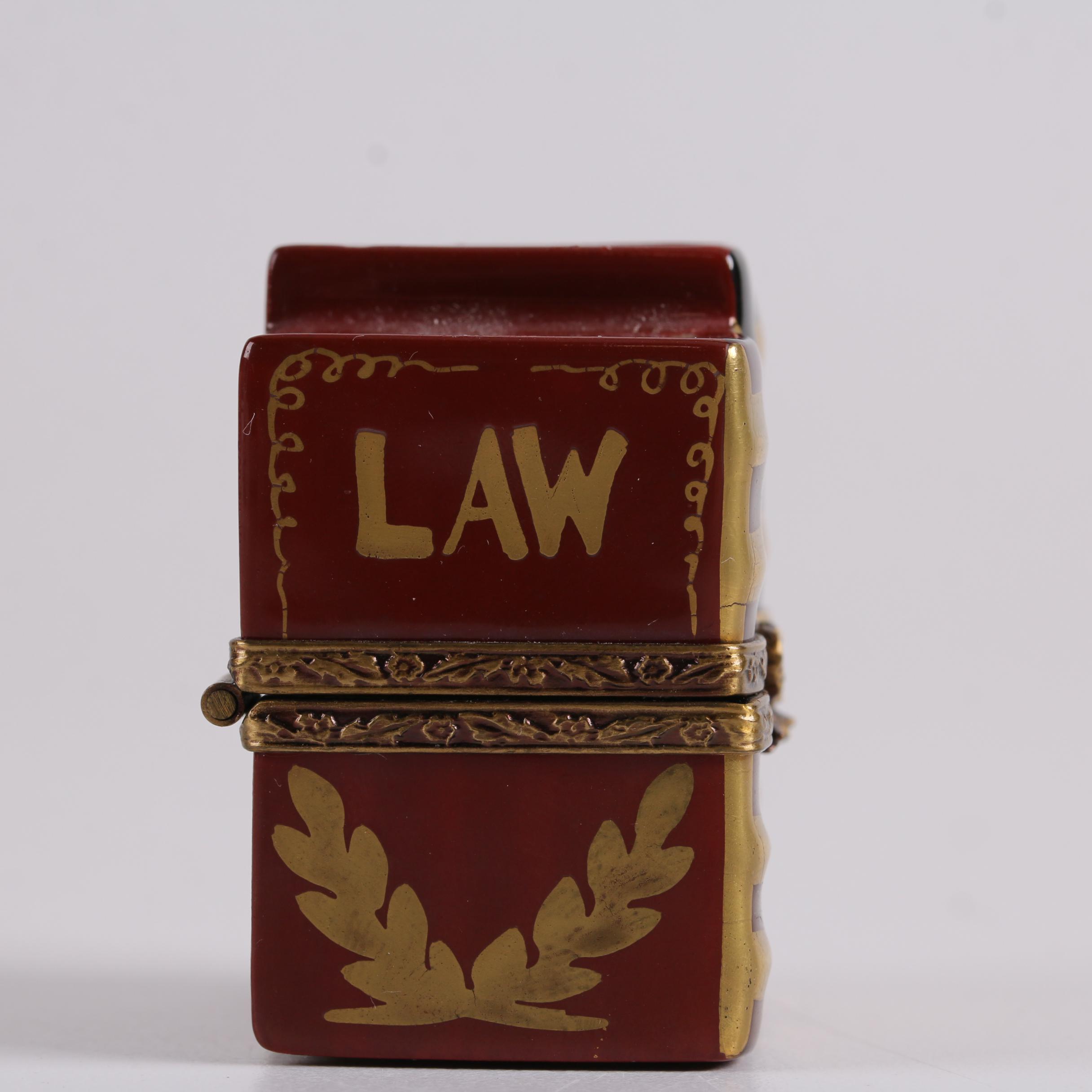 Puy de Dôme Limoges Hand-Painted Limited Edition Book Motif Trinket Box