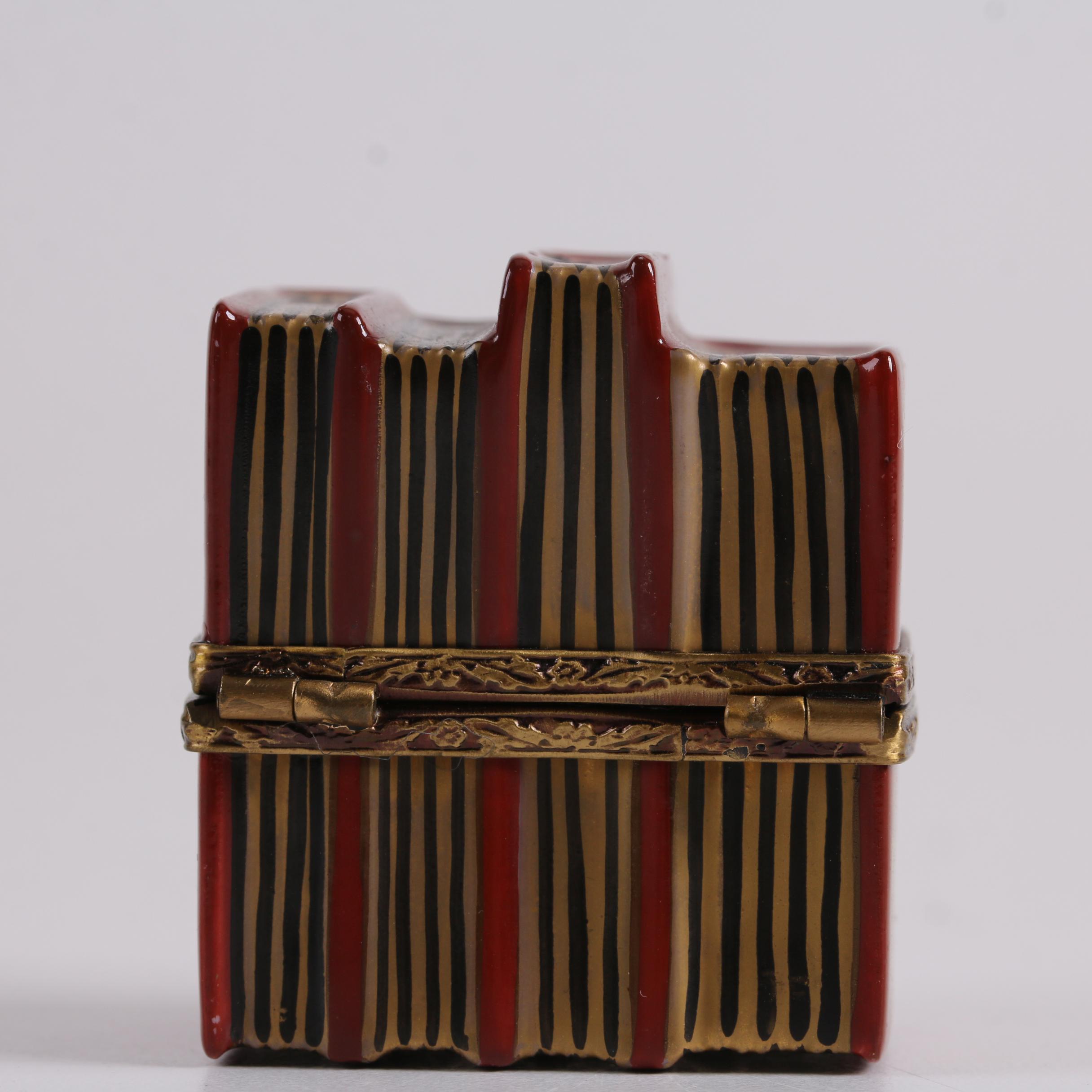 Puy de Dôme Limoges Hand-Painted Limited Edition Book Motif Trinket Box