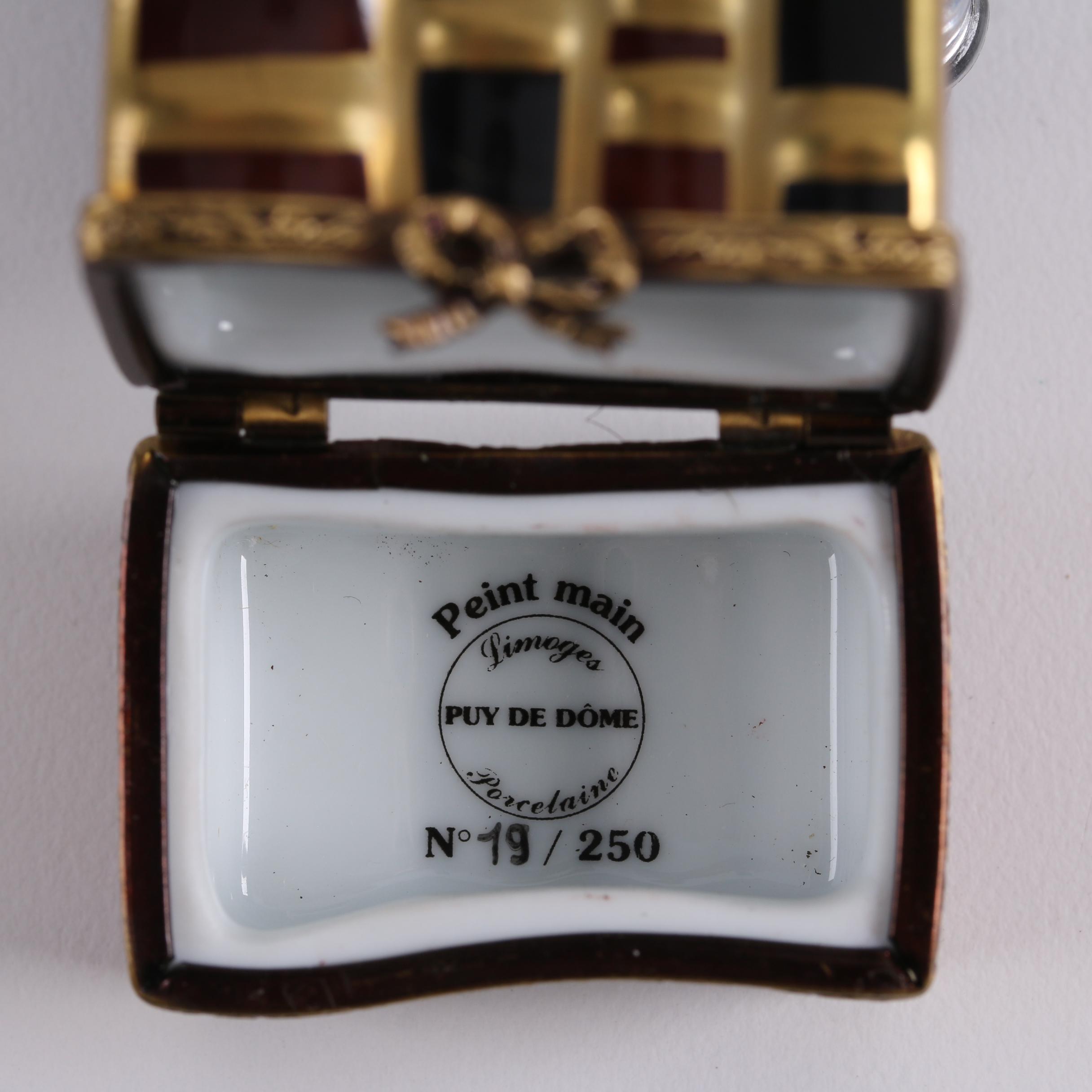 Puy de Dôme Limoges Hand-Painted Limited Edition Book Motif Trinket Box