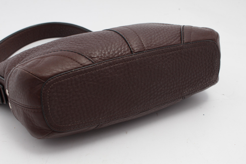 Coach Brown Pebbled Leather Hobo Handbag