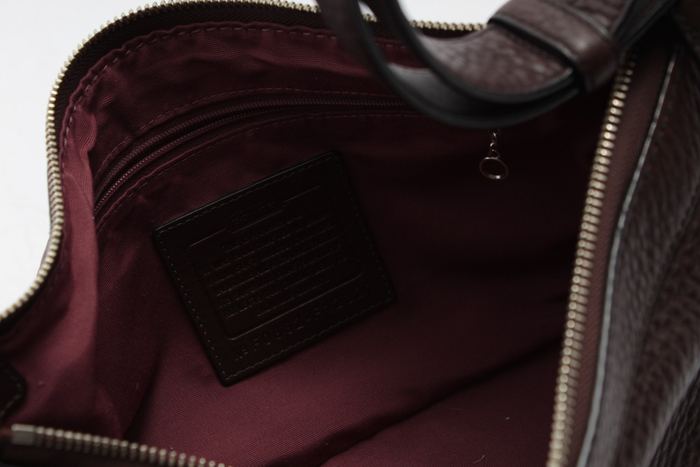 Coach Brown Pebbled Leather Hobo Handbag