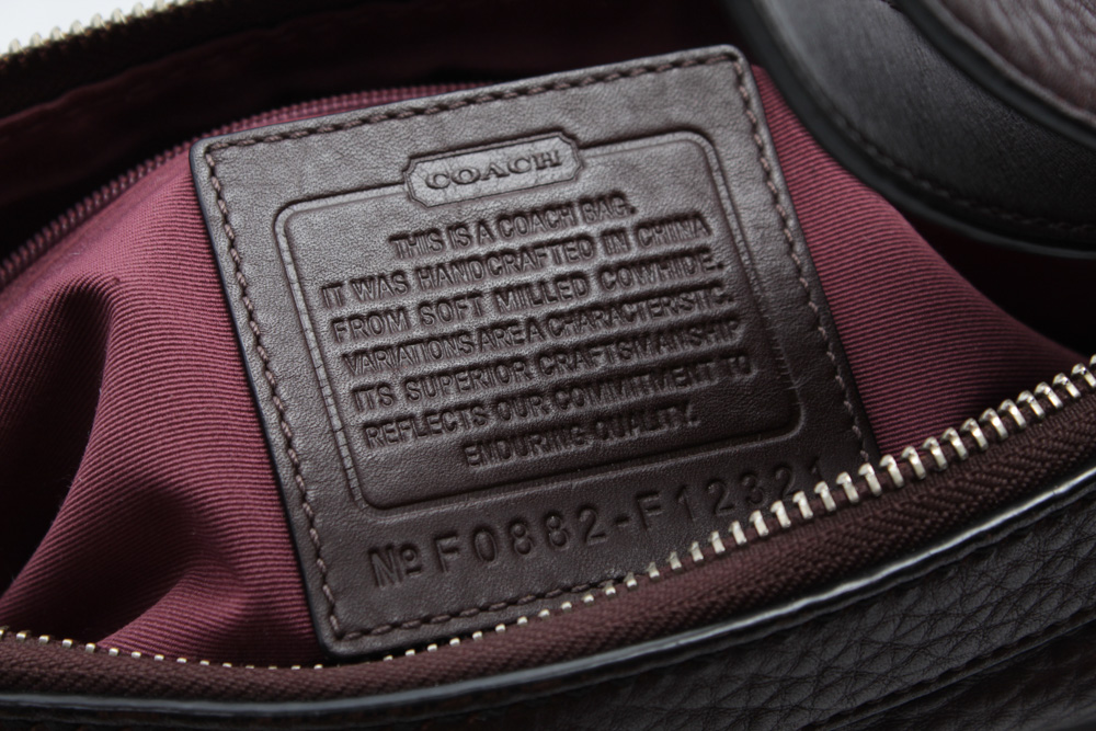 Coach Brown Pebbled Leather Hobo Handbag