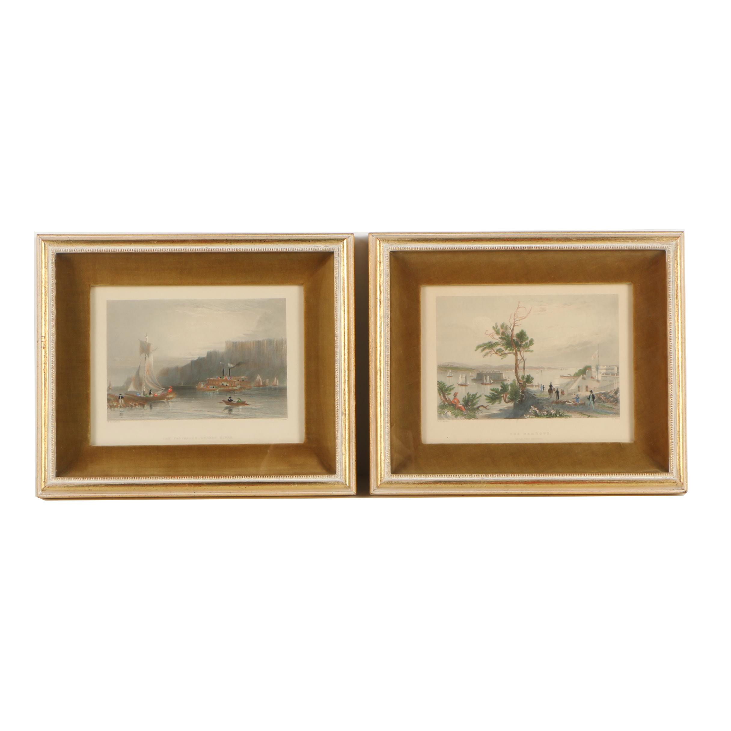 After William Henry Bartlett 19th Century Hand-Colored Engravings