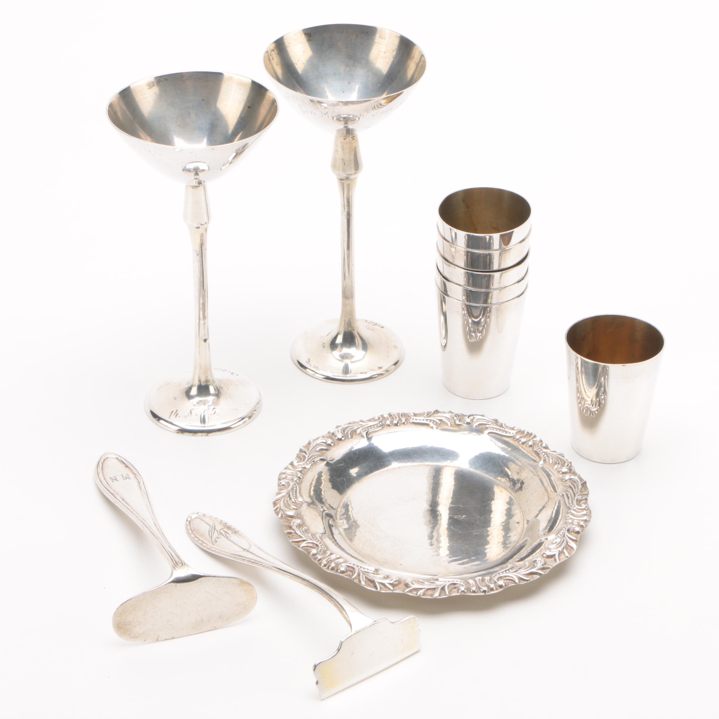 Vintage German 800 and 830 Silver Barware and Tableware