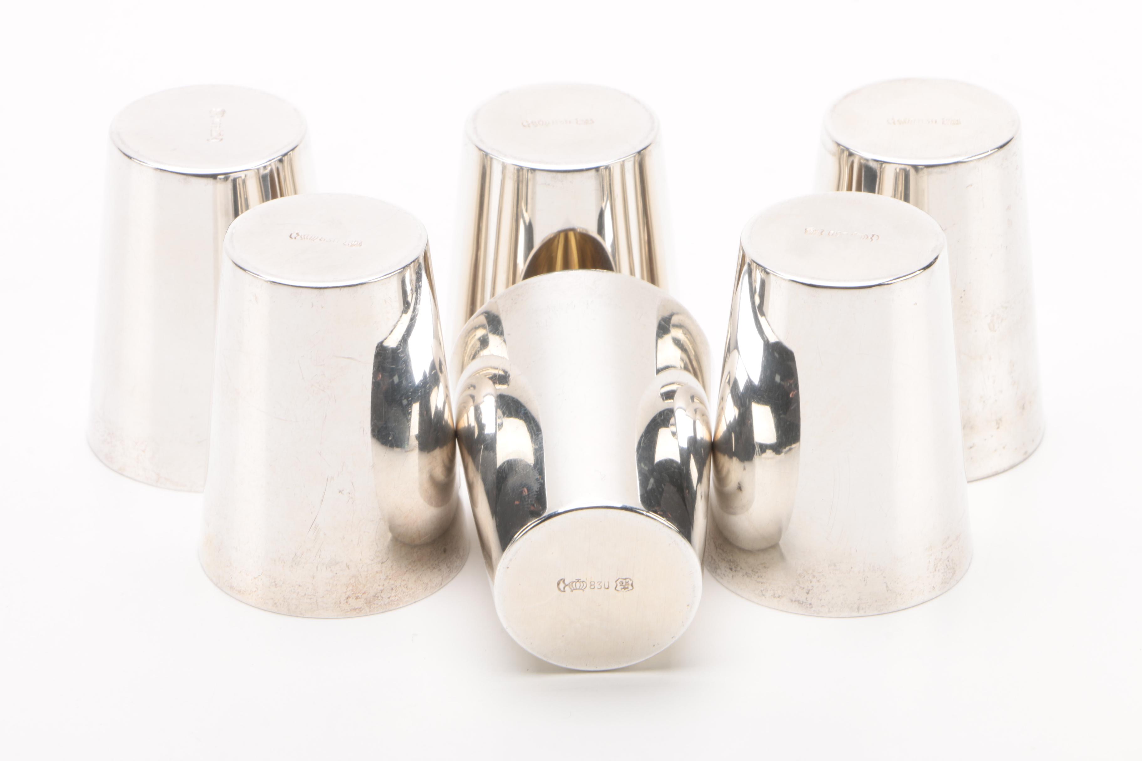 Vintage German 800 and 830 Silver Barware and Tableware