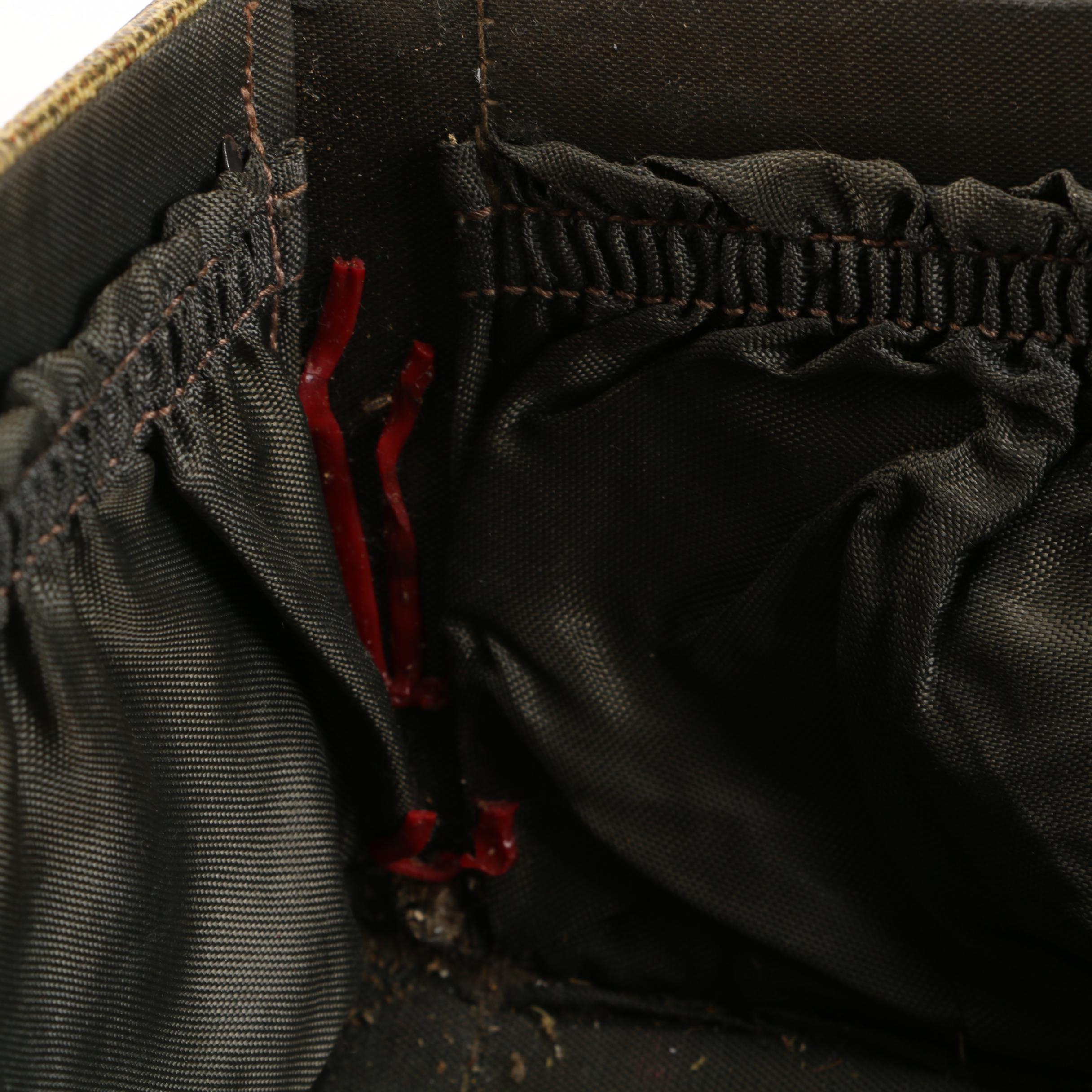 Vintage Tan Canvas Covered Suitcase with Brown Leather Handle and Trim