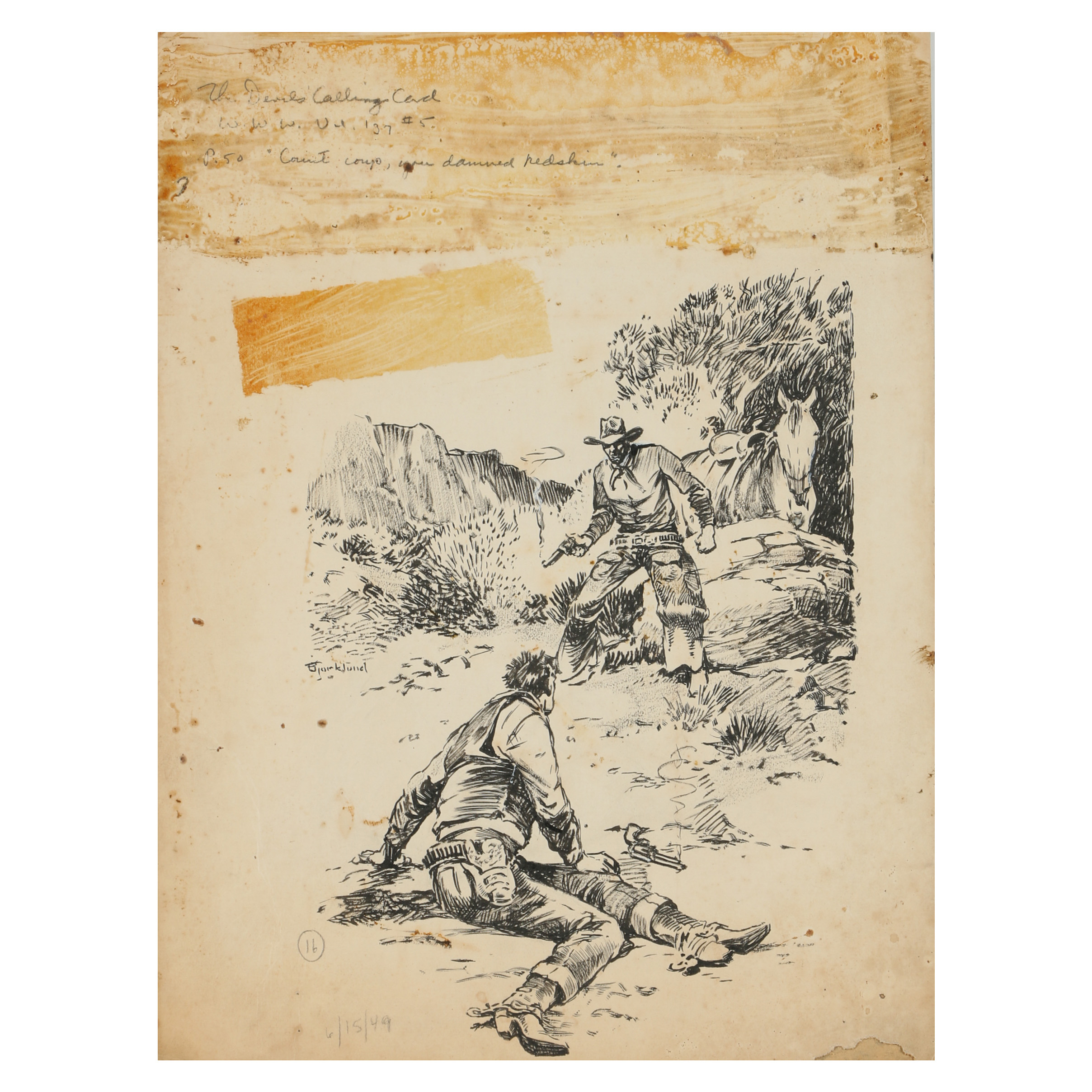 Lorence F. Bjorklund Illustration "The Devil's Calling Card"