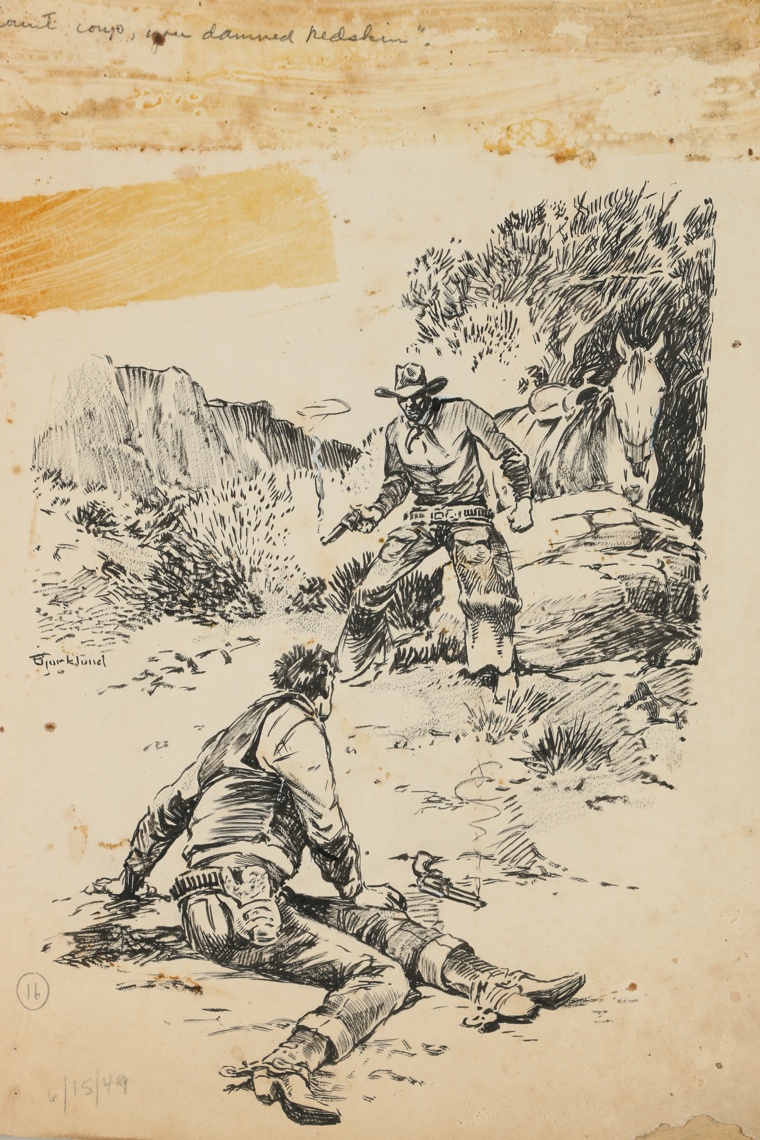 Lorence F. Bjorklund Illustration "The Devil's Calling Card"