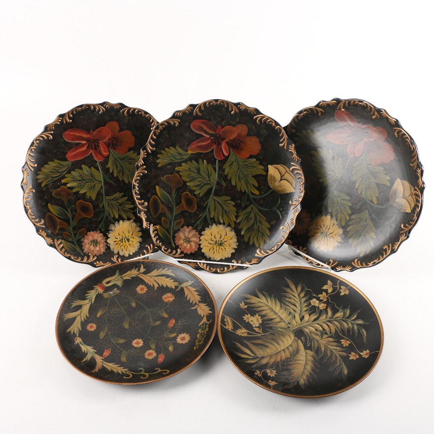 Decorative Floral and Foliate Painted Plates